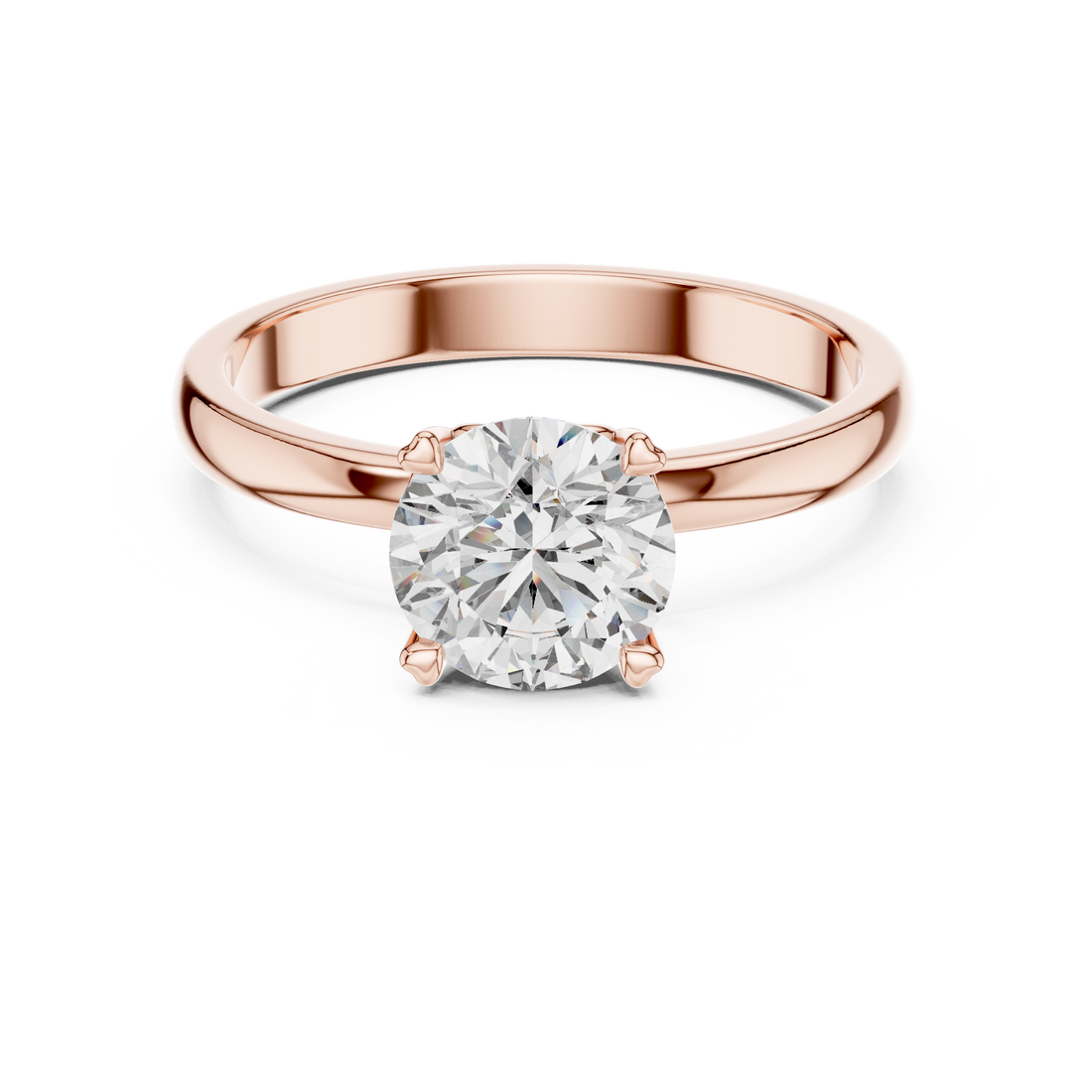Forever Love Solitaire 1 Ct Round Diamond Ring