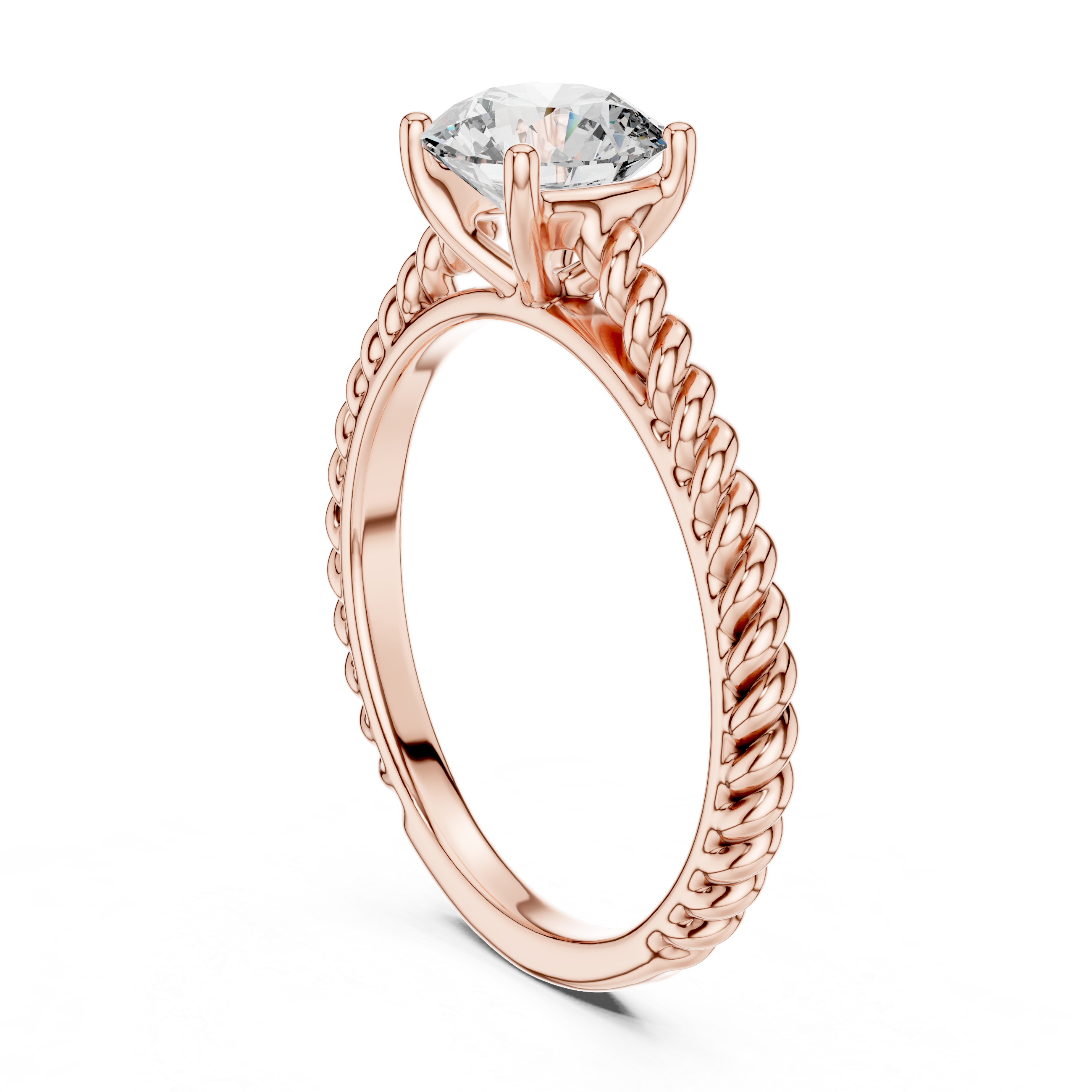 Rope Style Diamond Solitaire Elegance