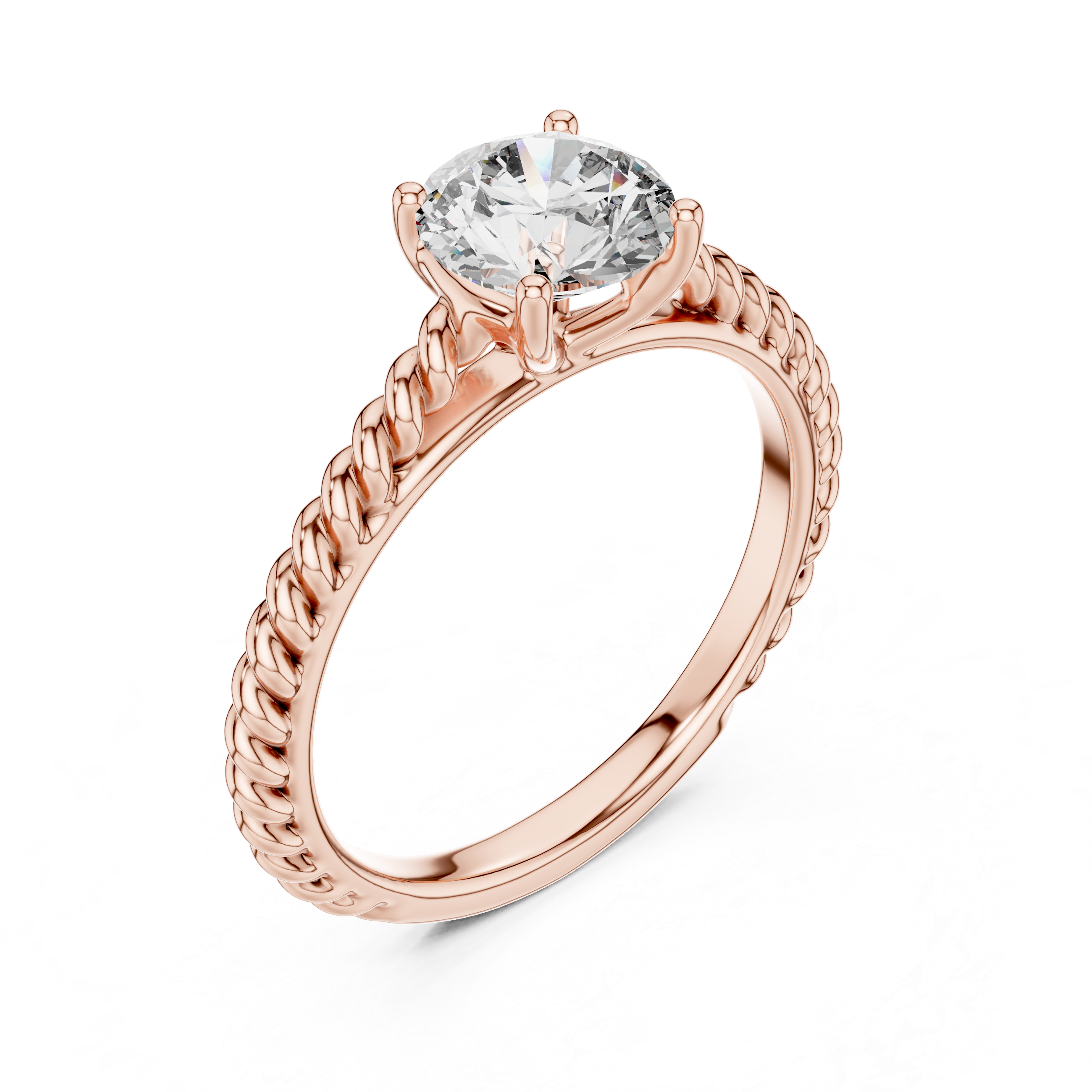 Rope Style Diamond Solitaire Elegance