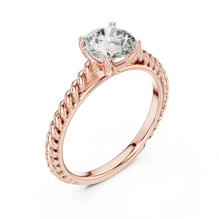 Rope Style Diamond Solitaire Elegance