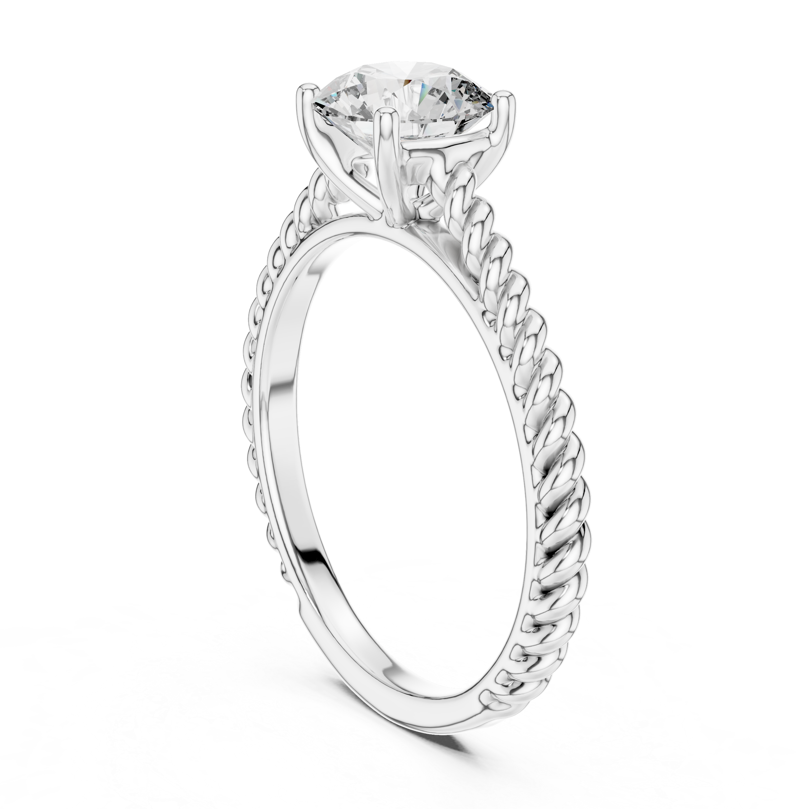 Rope Style Diamond Solitaire Elegance