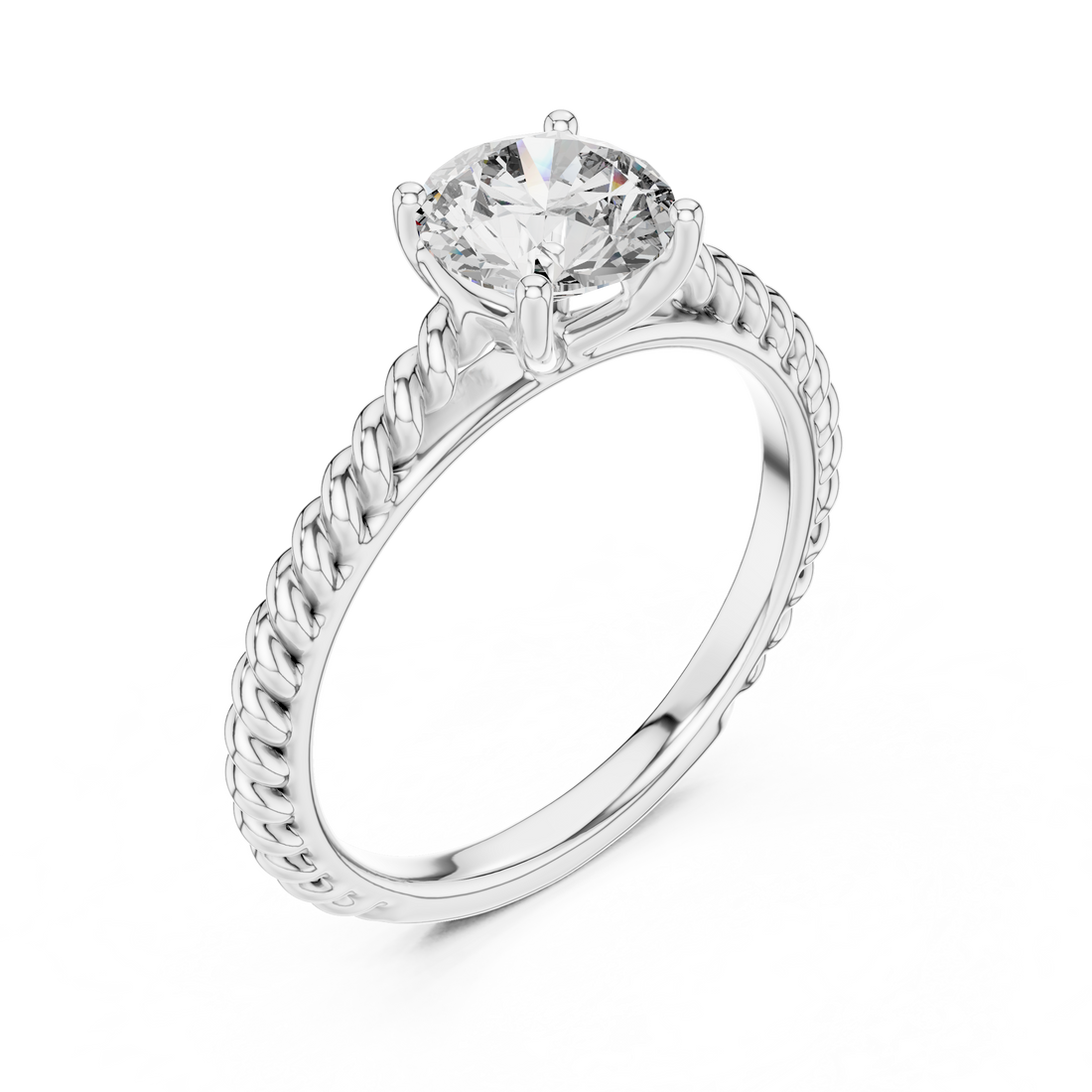 Rope Style Diamond Solitaire Elegance