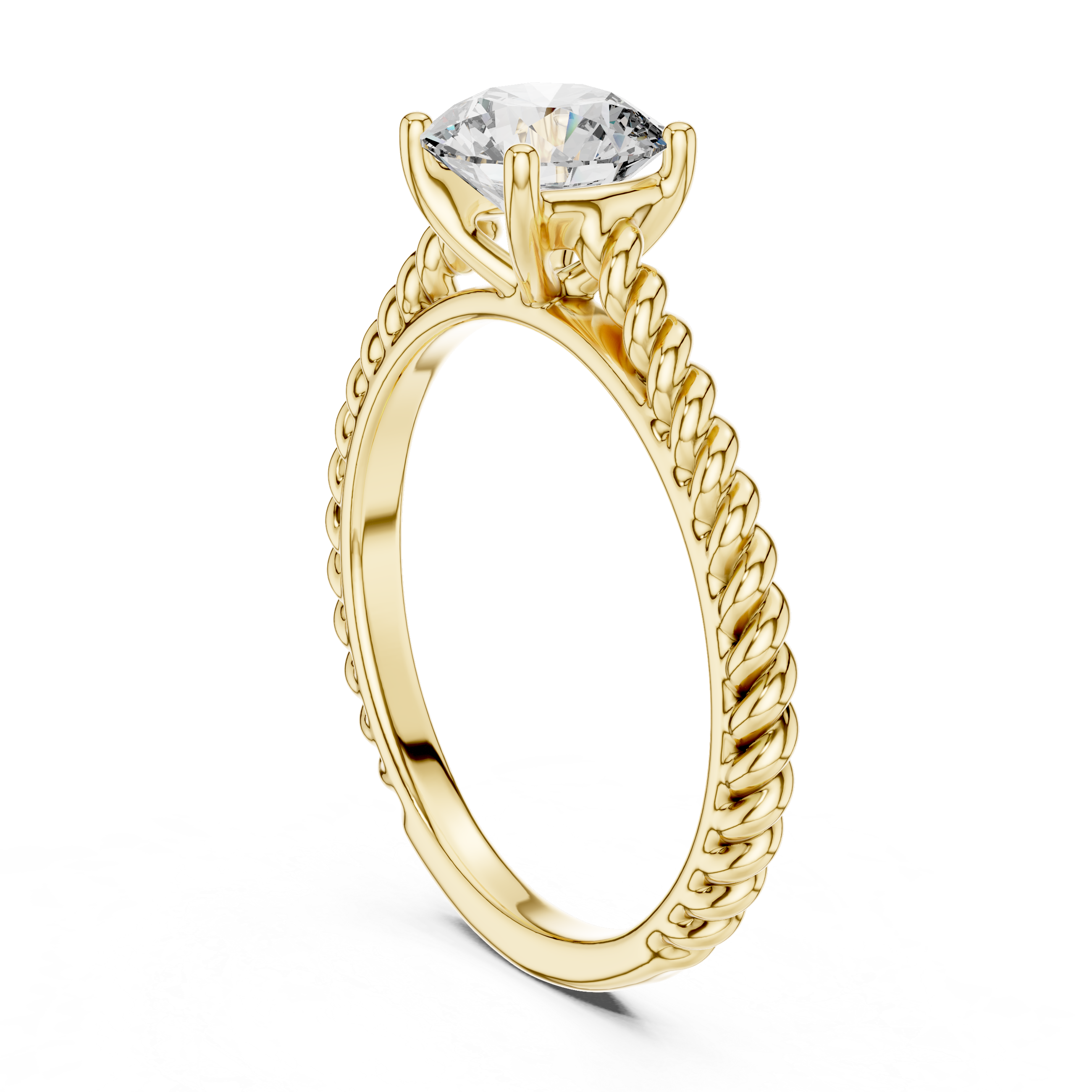 Rope Style Diamond Solitaire Elegance