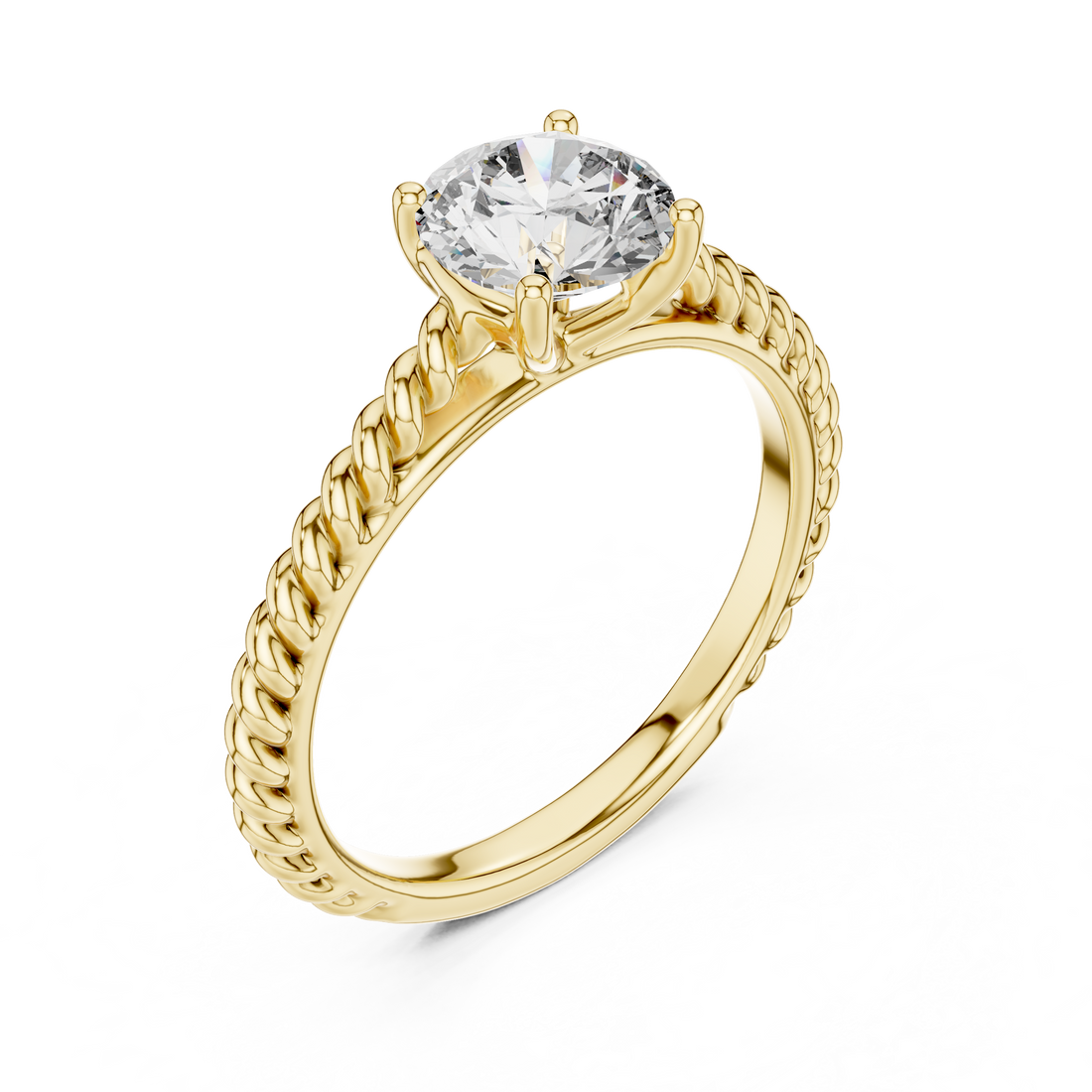 Rope Style Diamond Solitaire Elegance