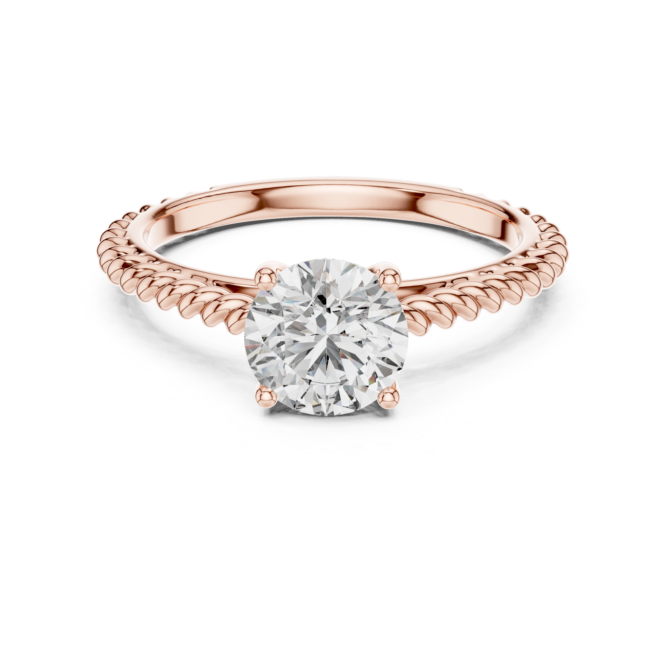 Rope Style Diamond Solitaire Elegance