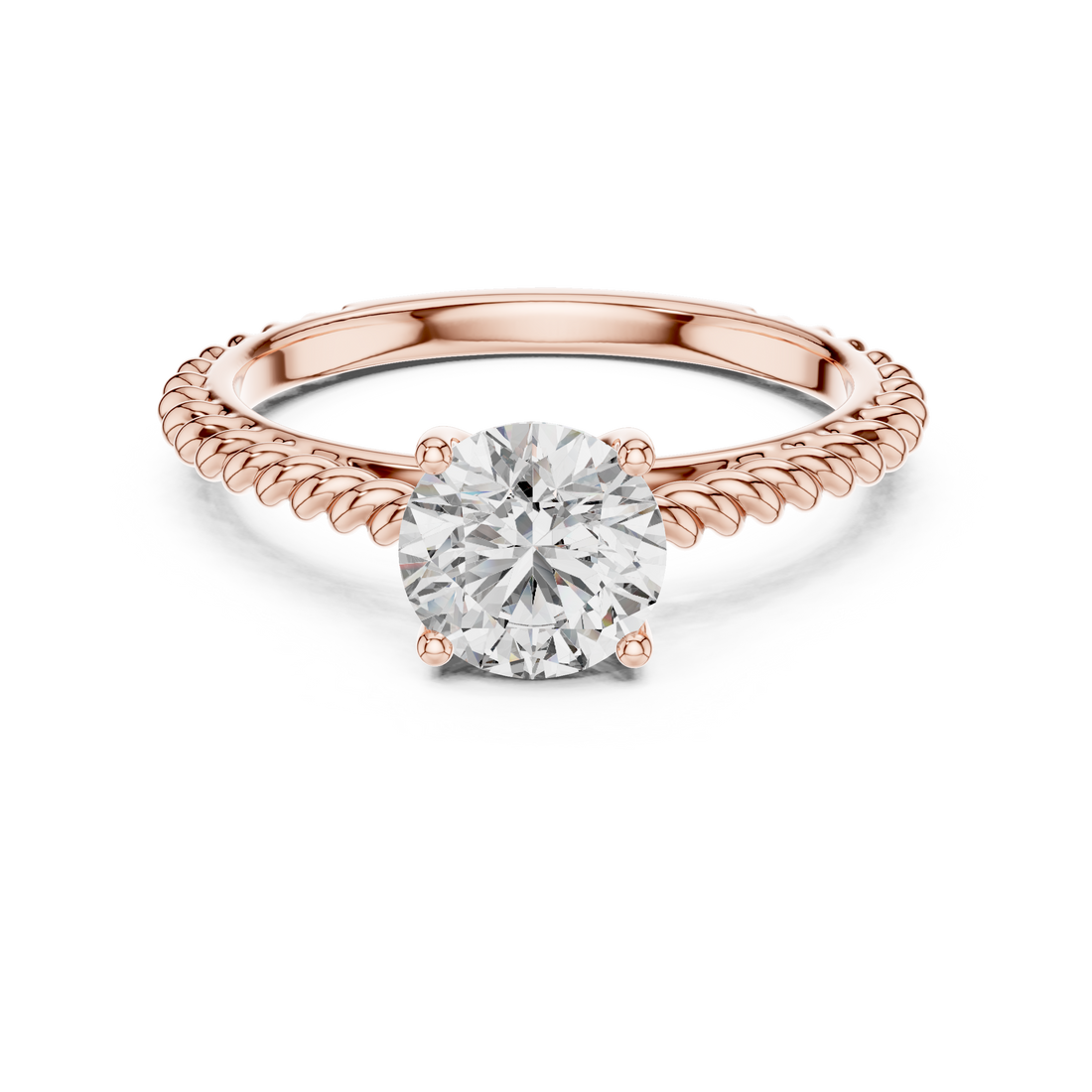Rope Style Diamond Solitaire Elegance