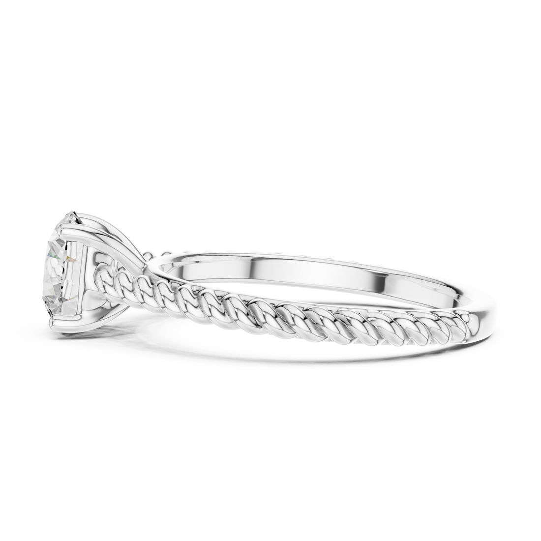 Rope Style Diamond Solitaire Elegance