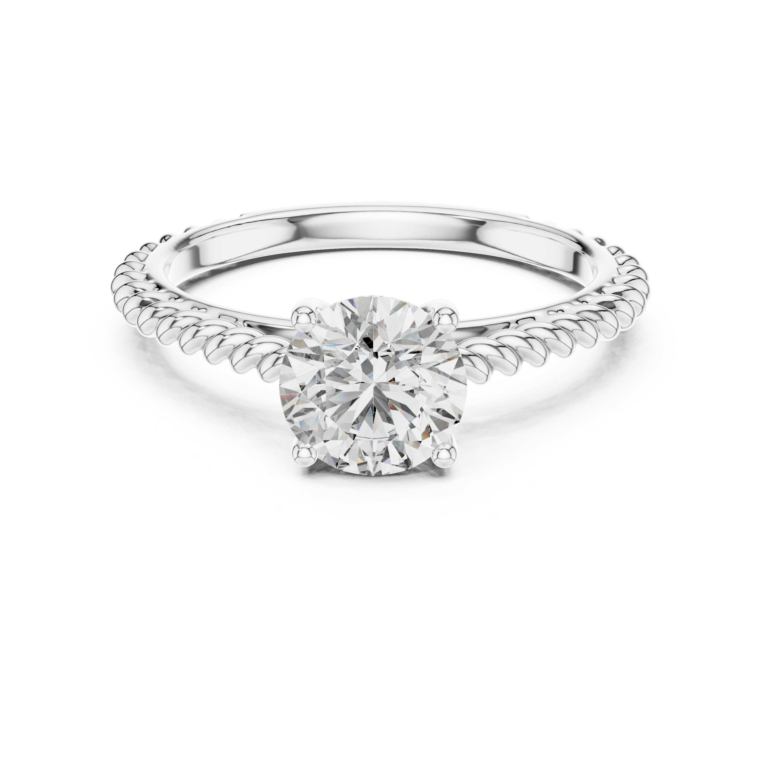 Rope Style Diamond Solitaire Elegance