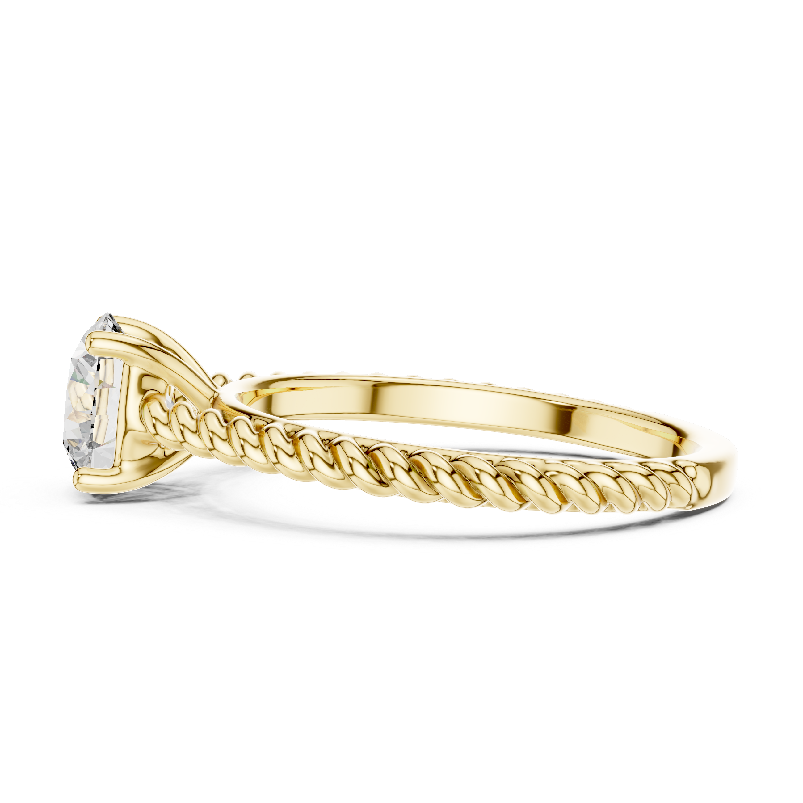 Rope Style Diamond Solitaire Elegance