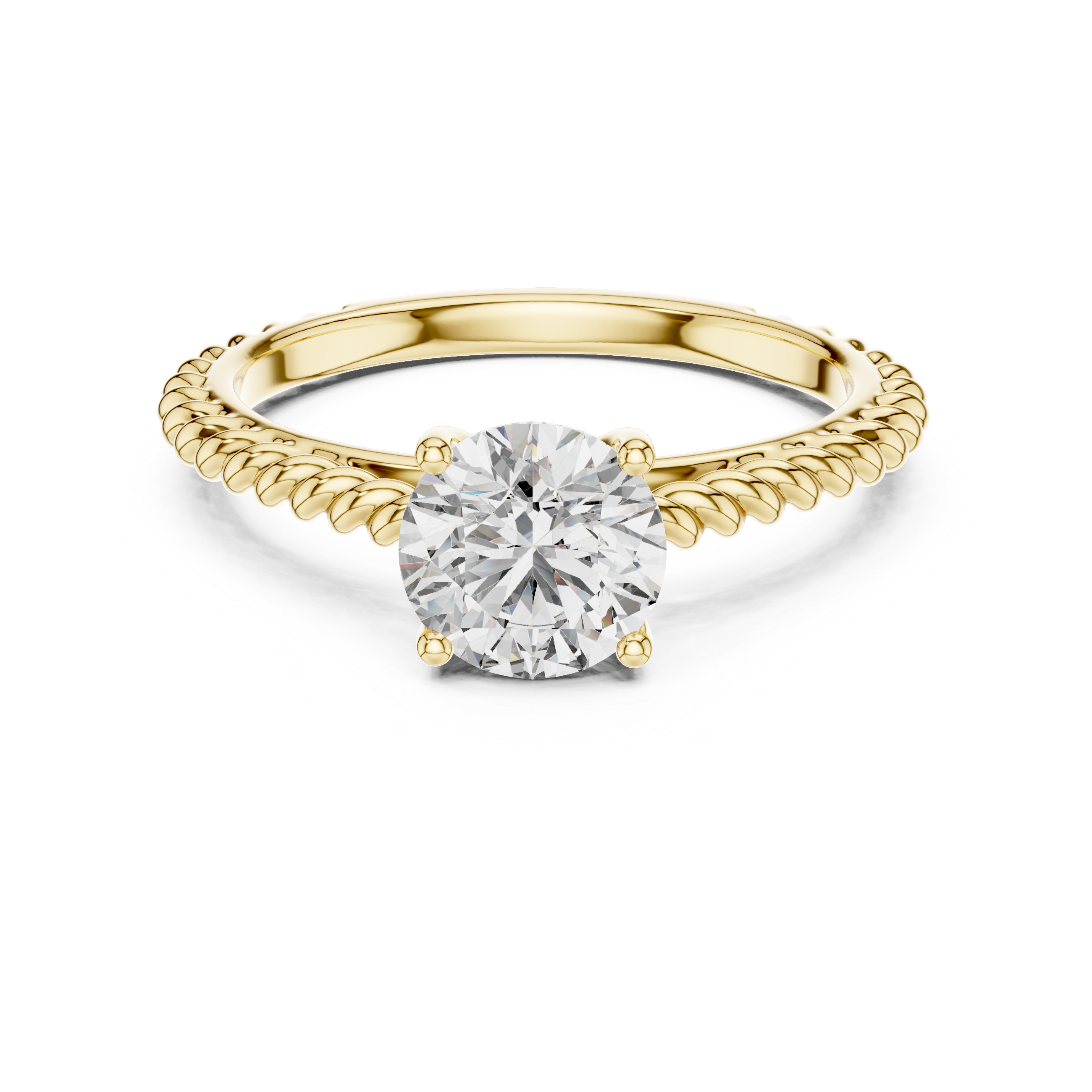 Rope Style Diamond Solitaire Elegance