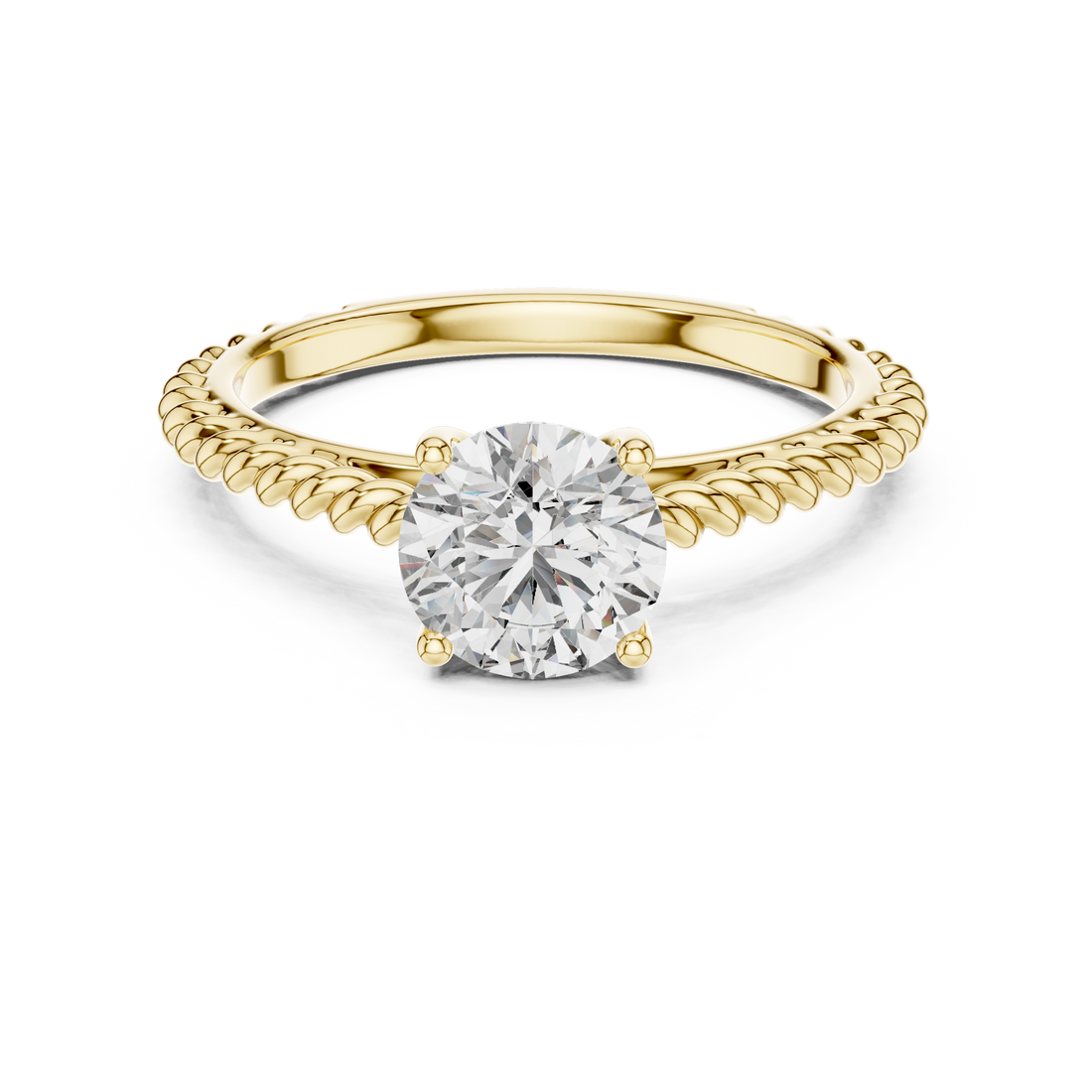 Rope Style Diamond Solitaire Elegance