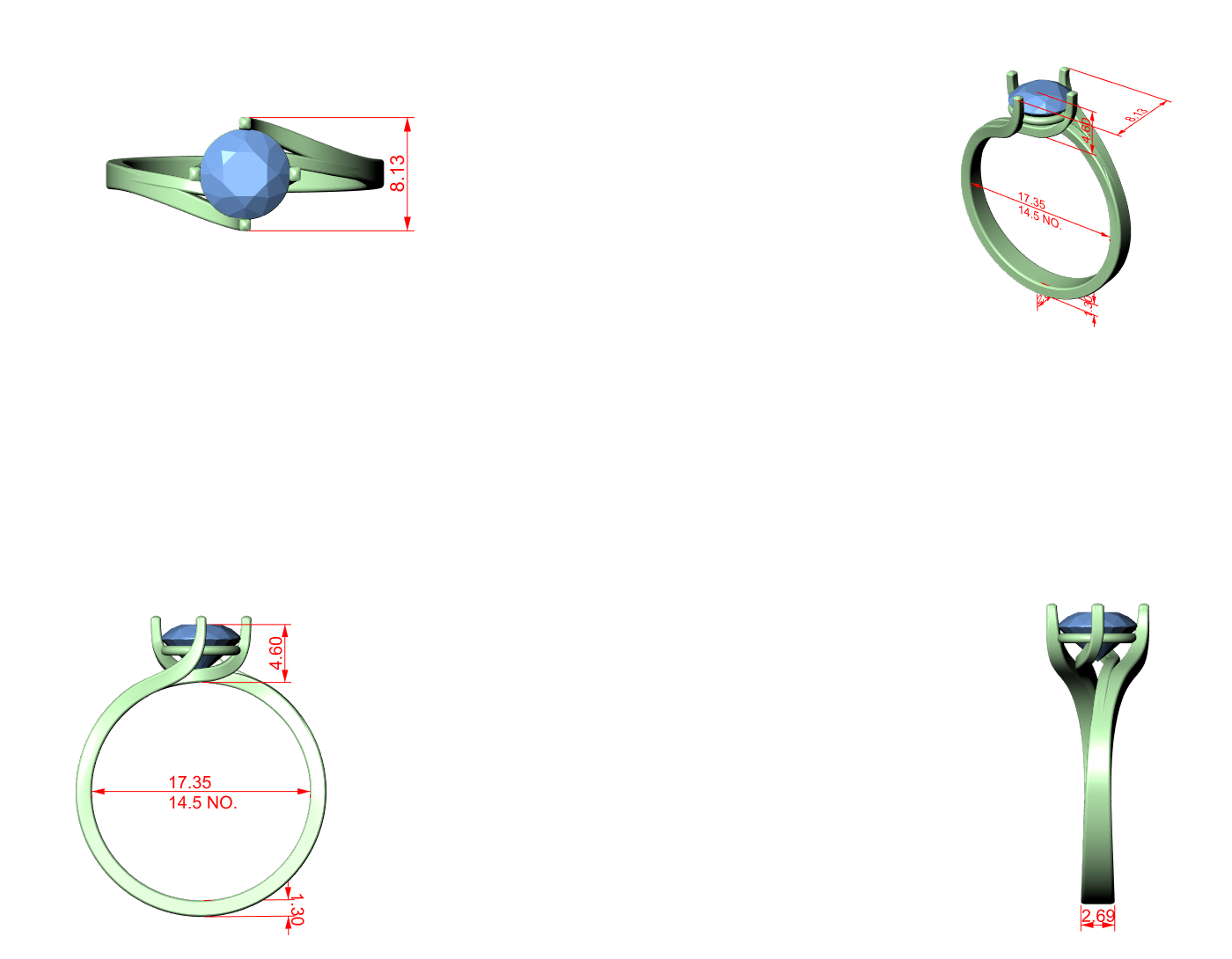 Modern Twist Bypass Ring Design