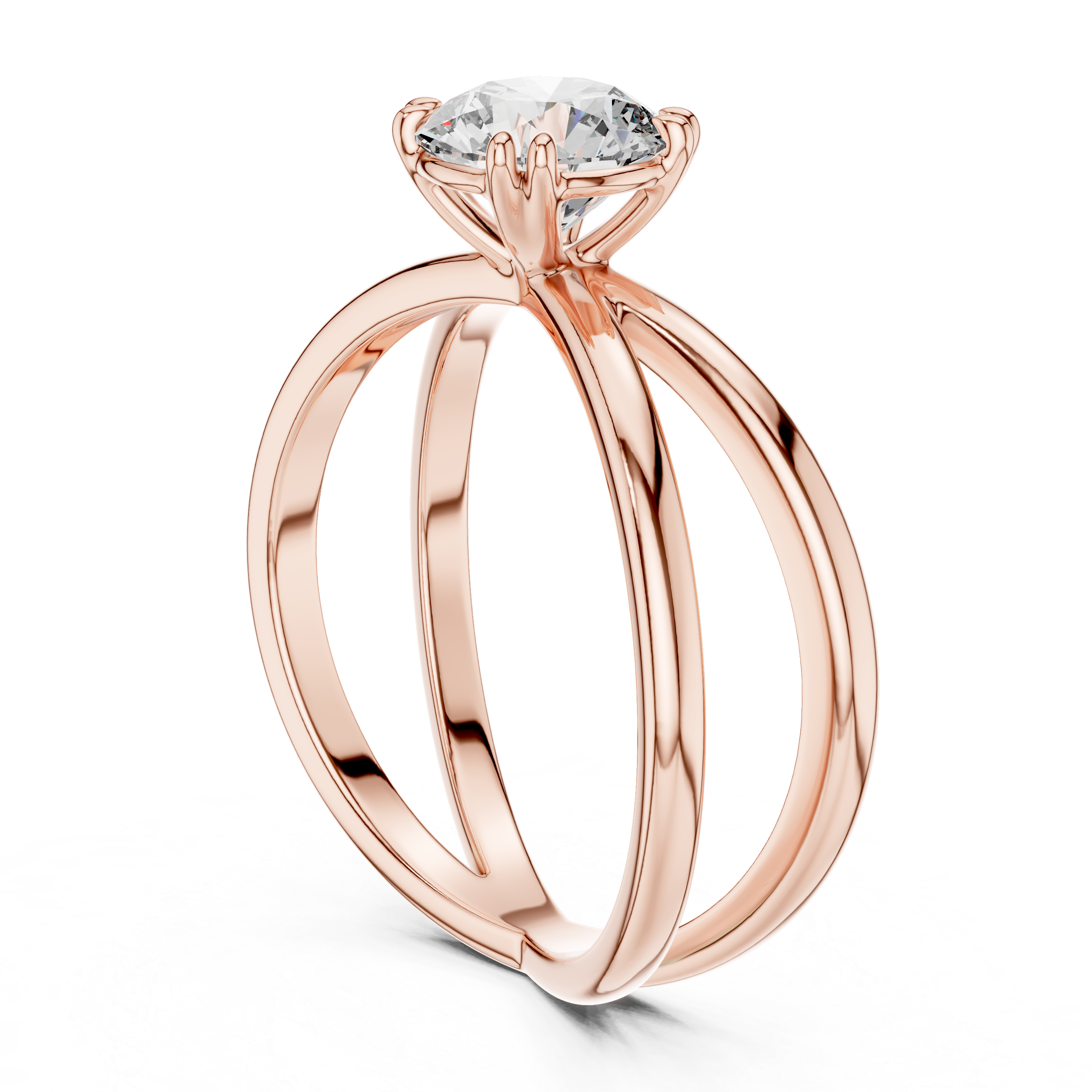 Classic Solitaire Diamond Ring with Modern Twist Design