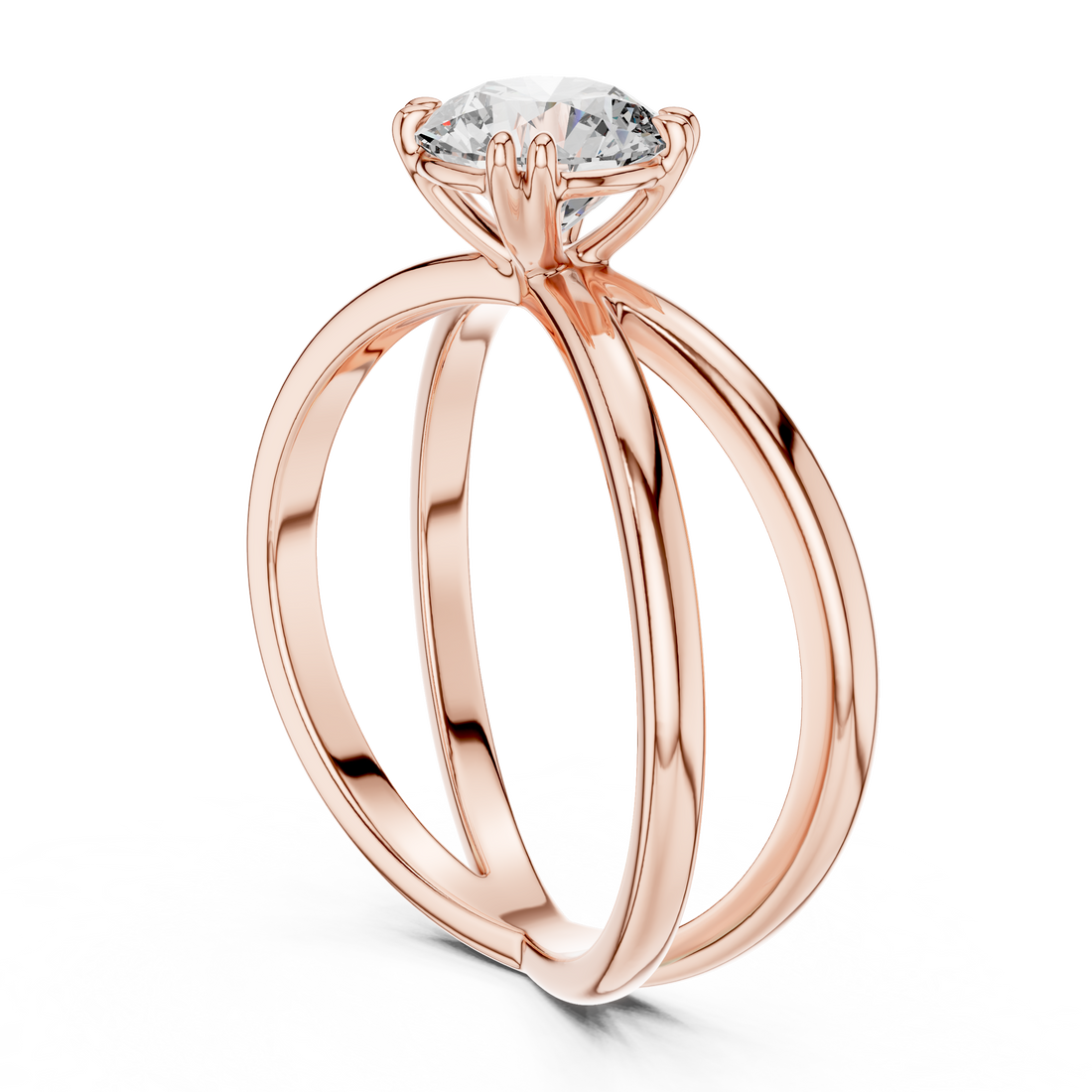 Classic Solitaire Diamond Ring with Modern Twist Design