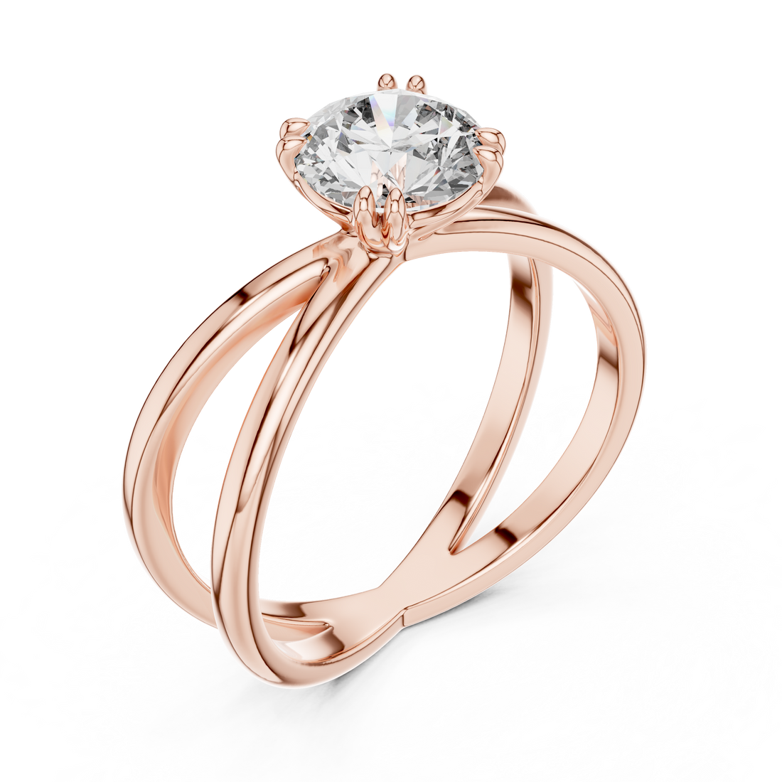 Classic Solitaire Diamond Ring with Modern Twist Design