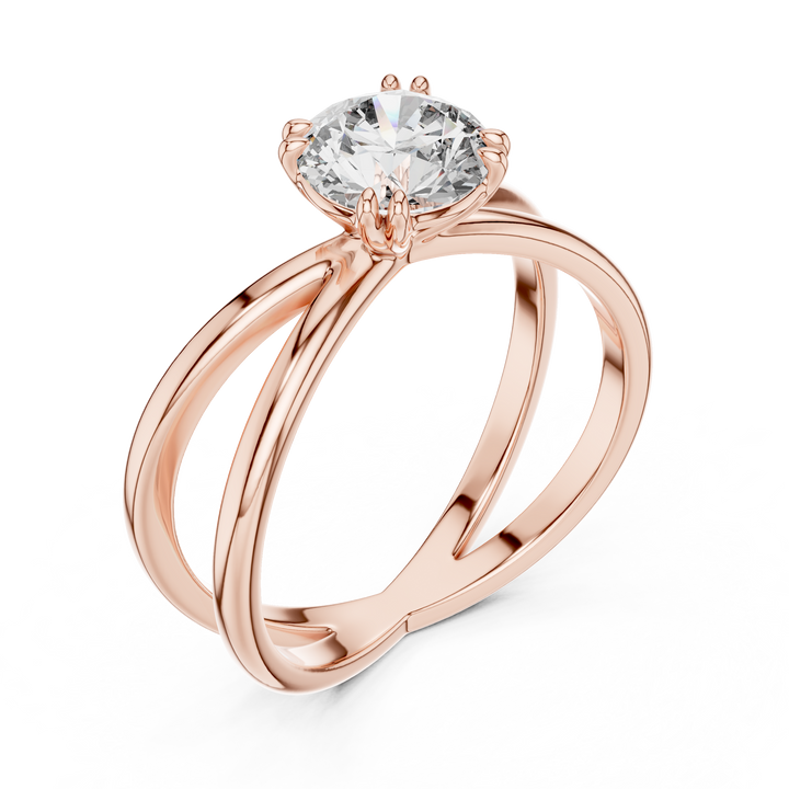 Classic Solitaire Diamond Ring with Modern Twist Design