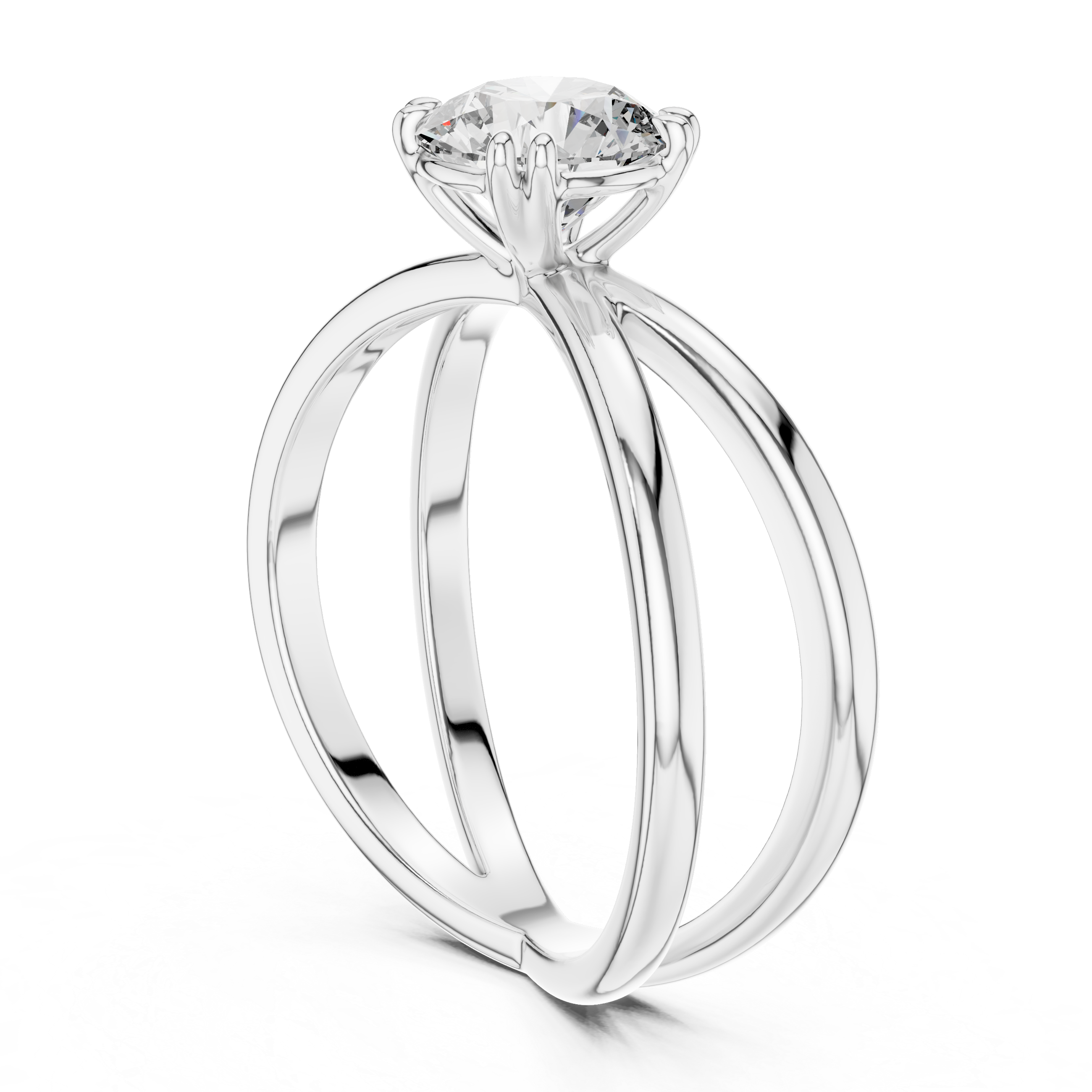 Classic Solitaire Diamond Ring with Modern Twist Design