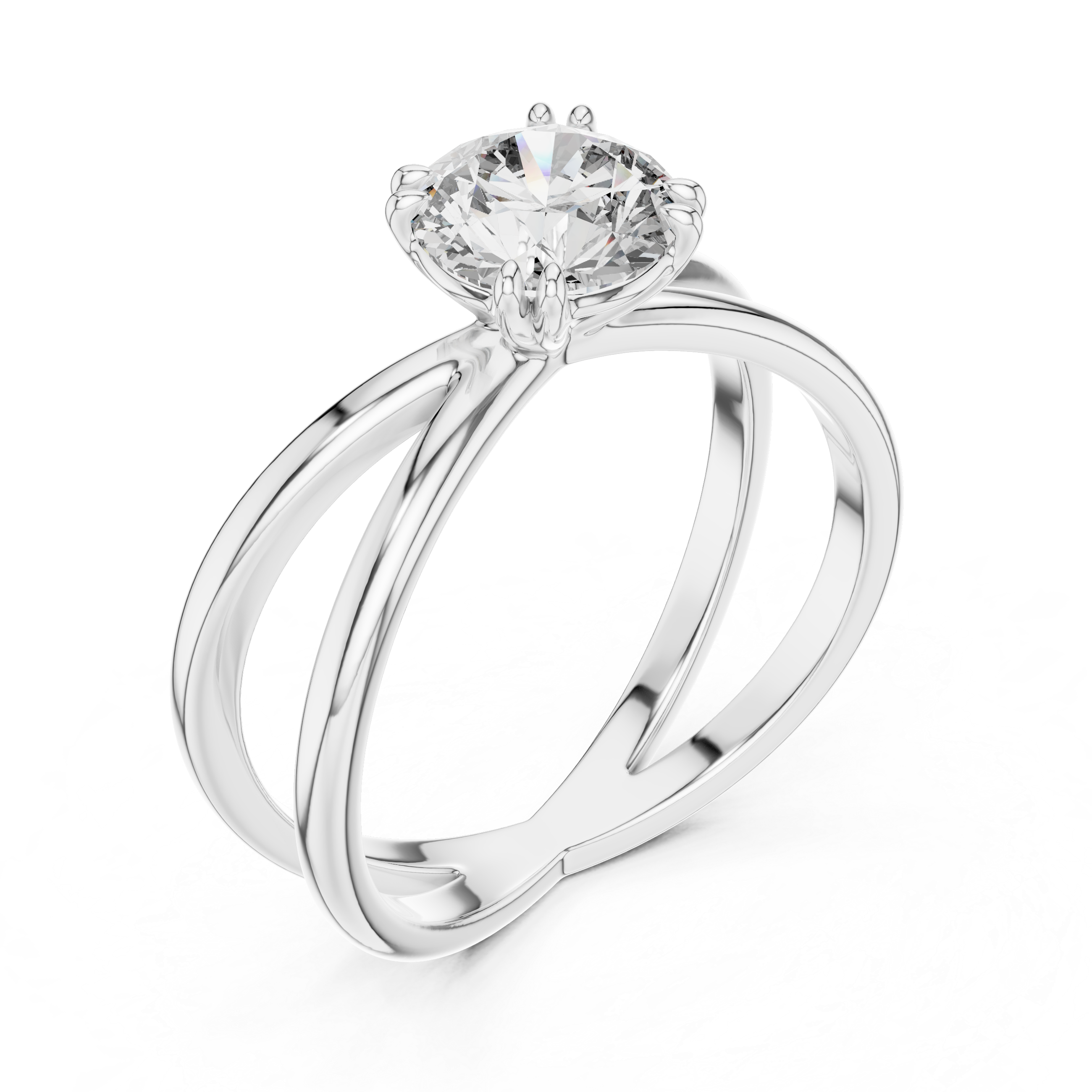 Classic Solitaire Diamond Ring with Modern Twist Design
