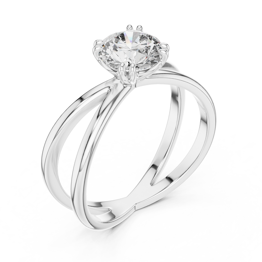 Classic Solitaire Diamond Ring with Modern Twist Design
