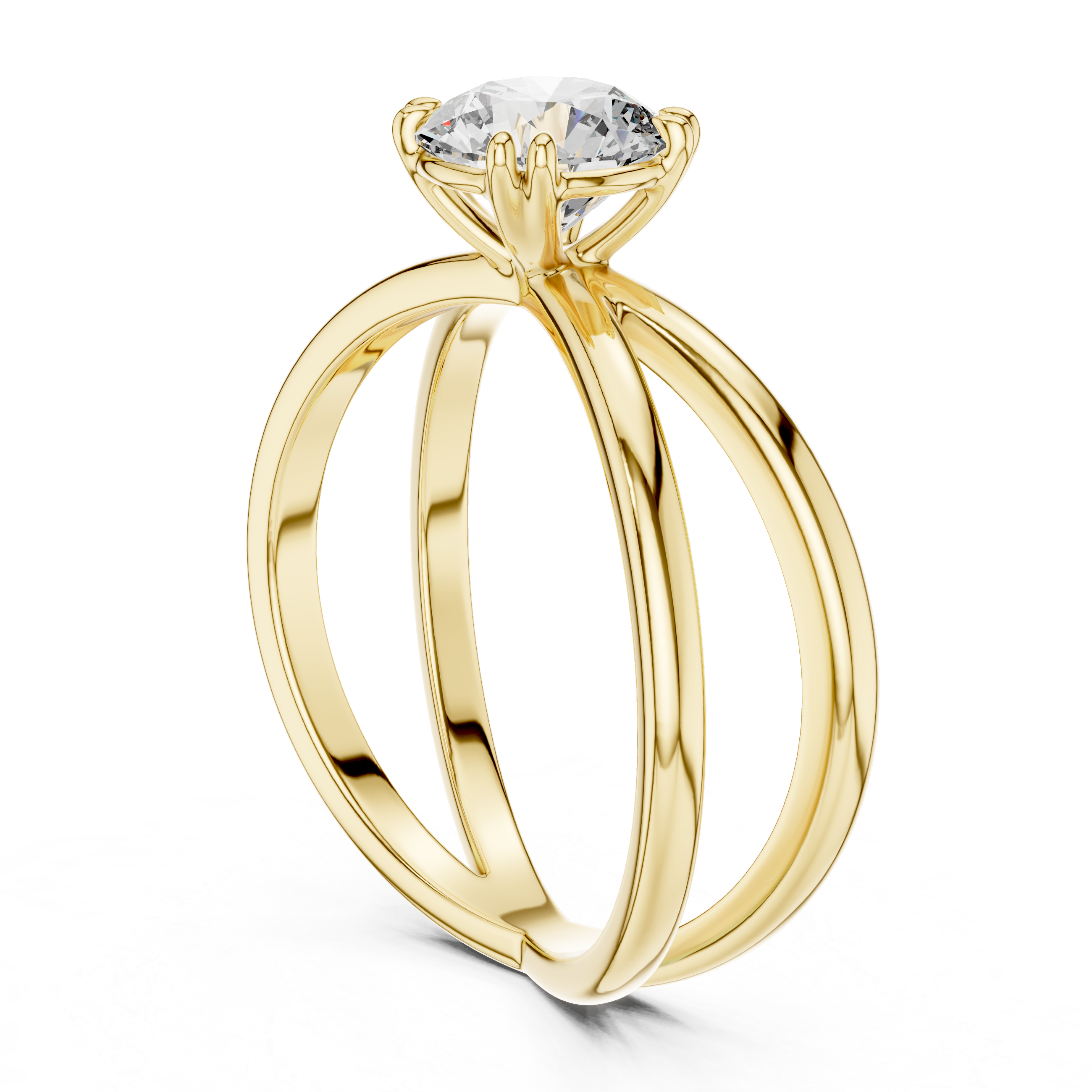 Classic Solitaire Diamond Ring with Modern Twist Design