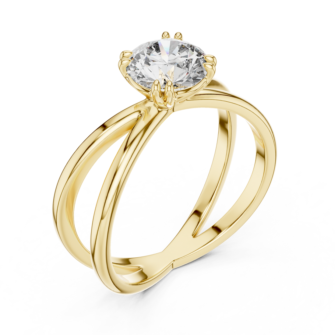 Classic Solitaire Diamond Ring with Modern Twist Design