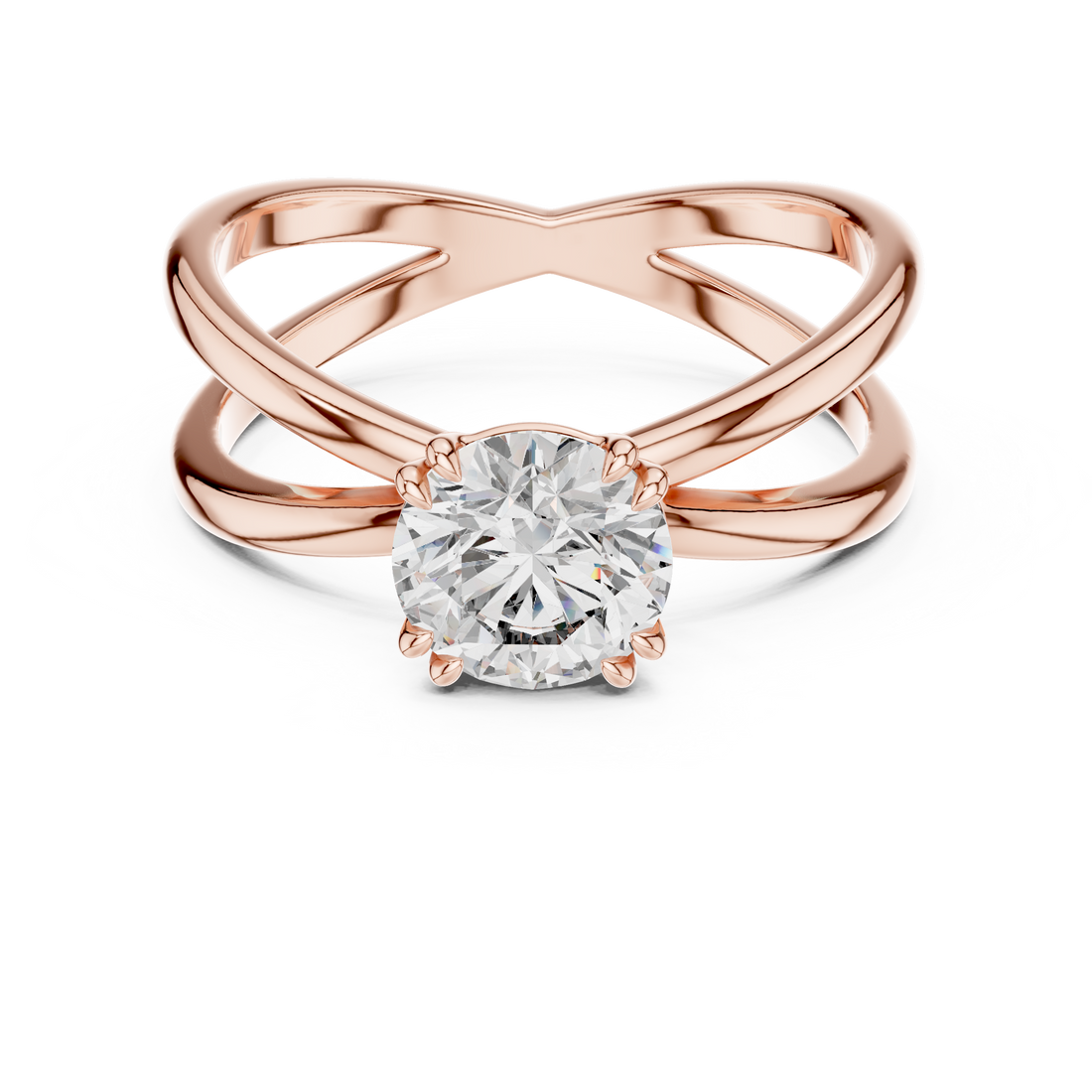 Classic Solitaire Diamond Ring with Modern Twist Design