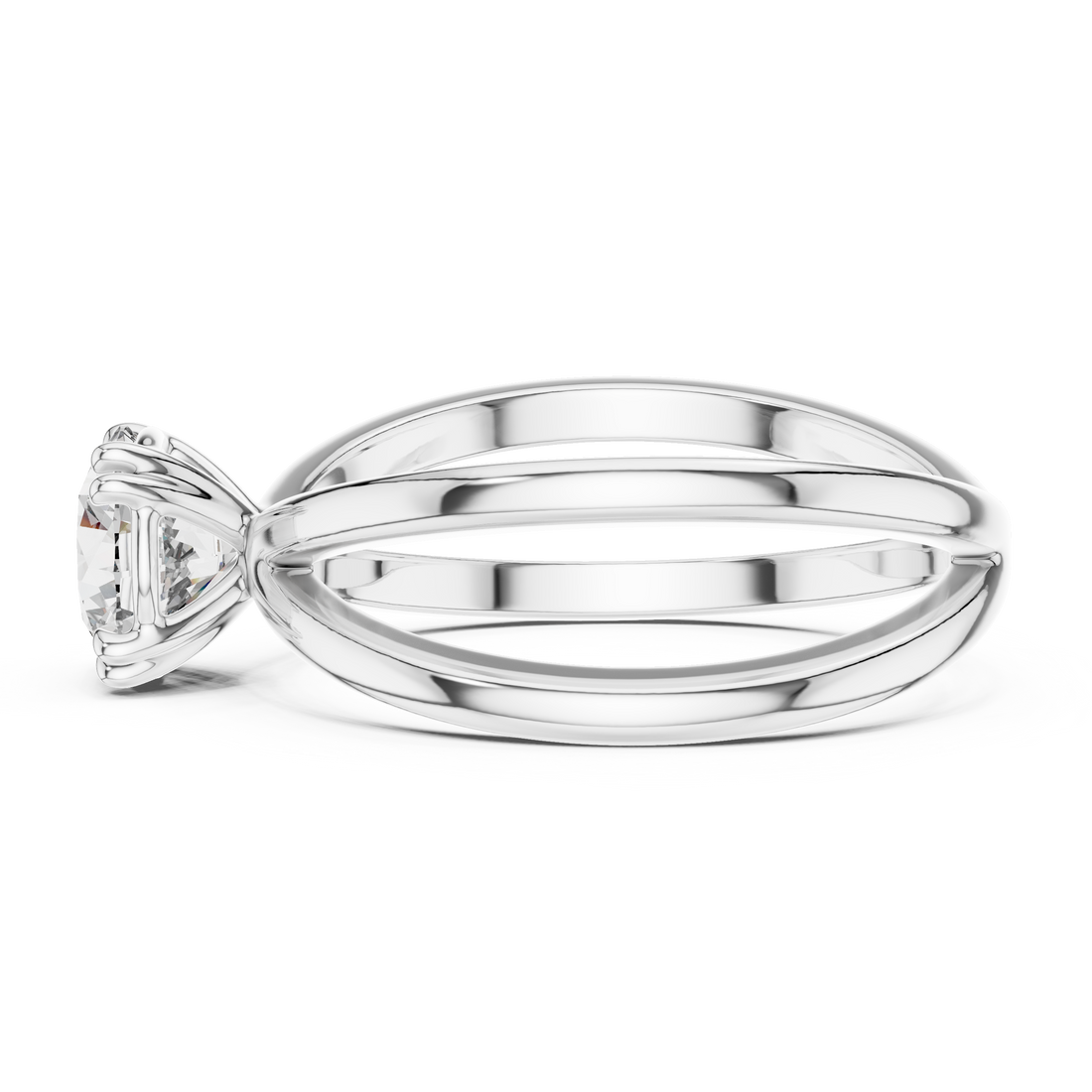 Classic Solitaire Diamond Ring with Modern Twist Design