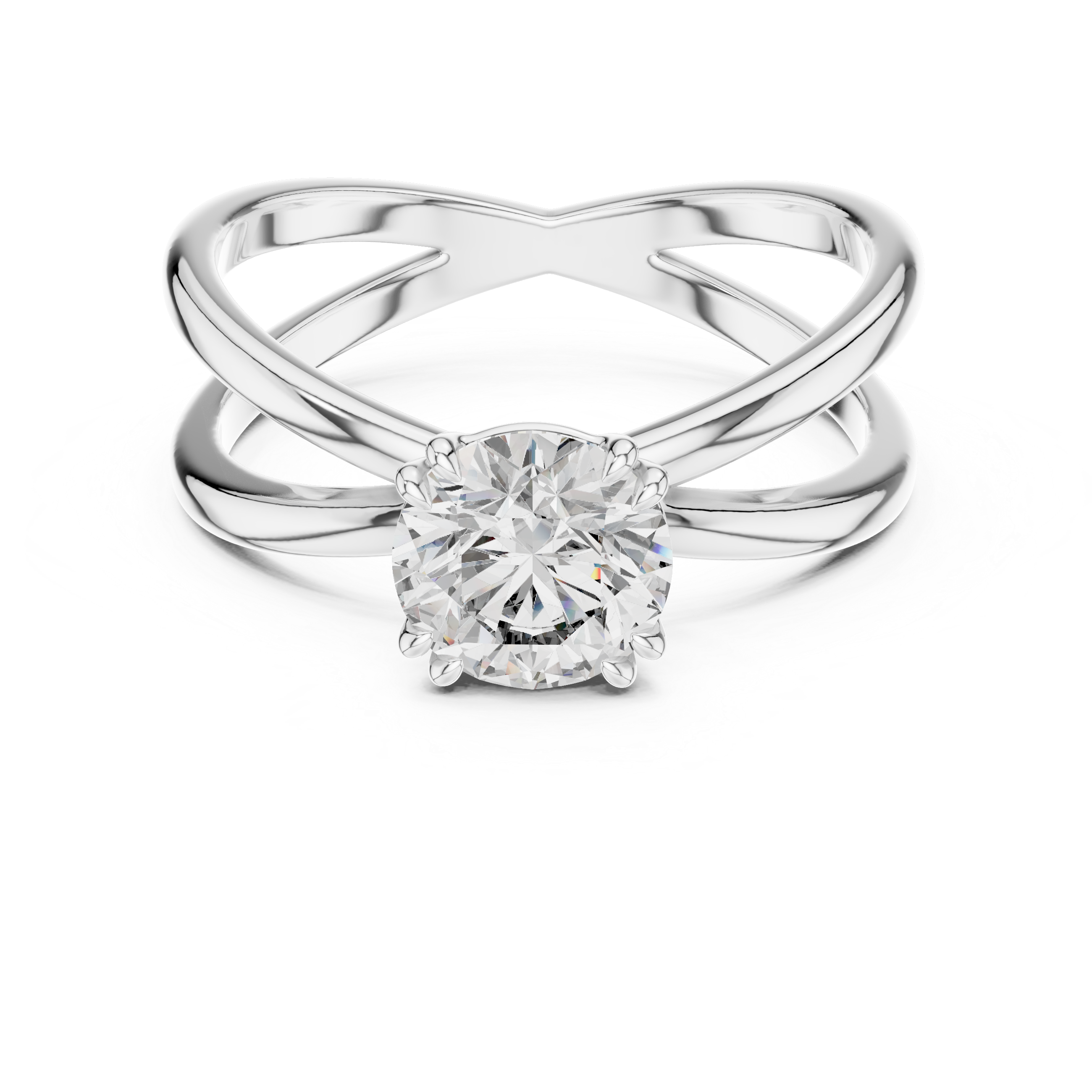 Classic Solitaire Diamond Ring with Modern Twist Design