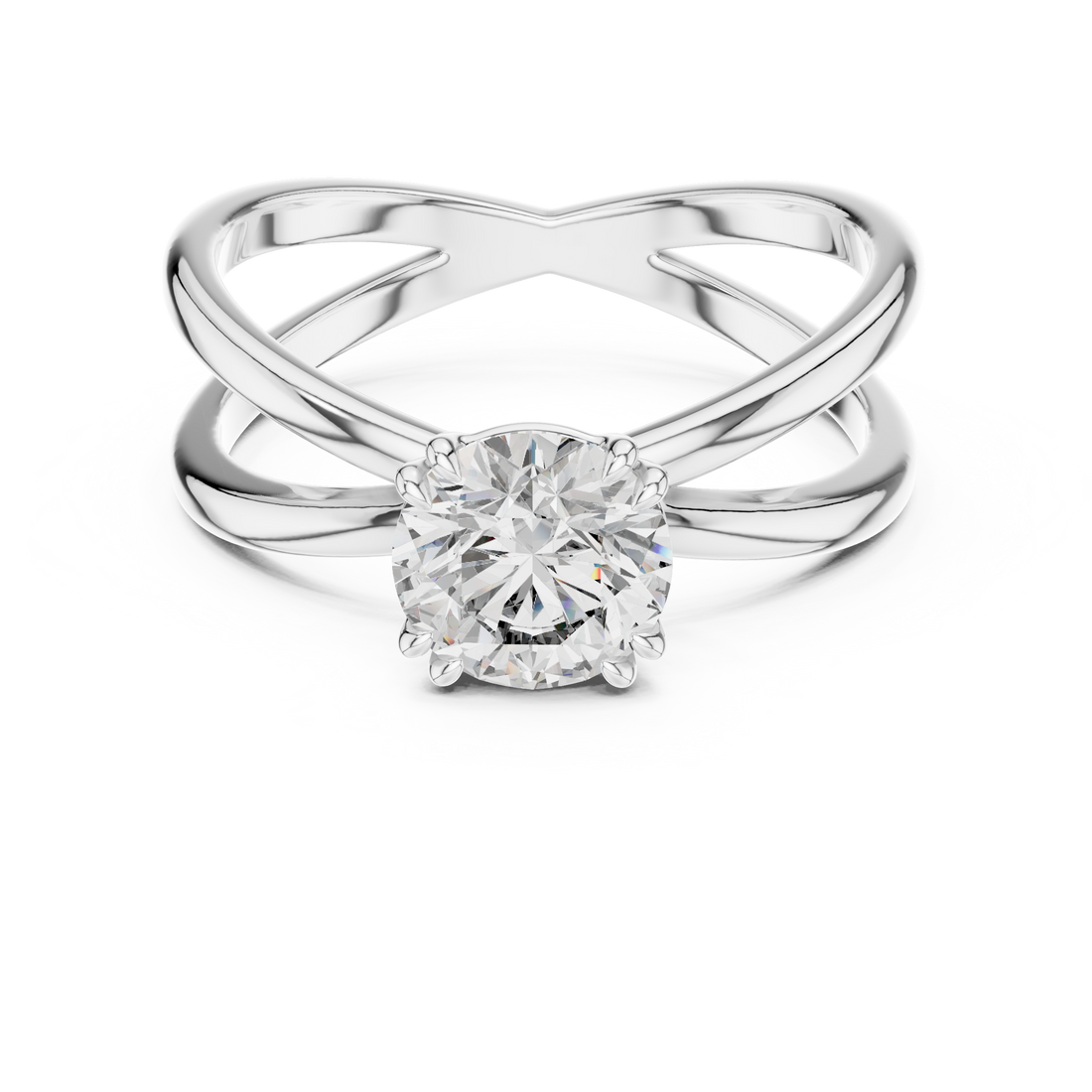 Classic Solitaire Diamond Ring with Modern Twist Design