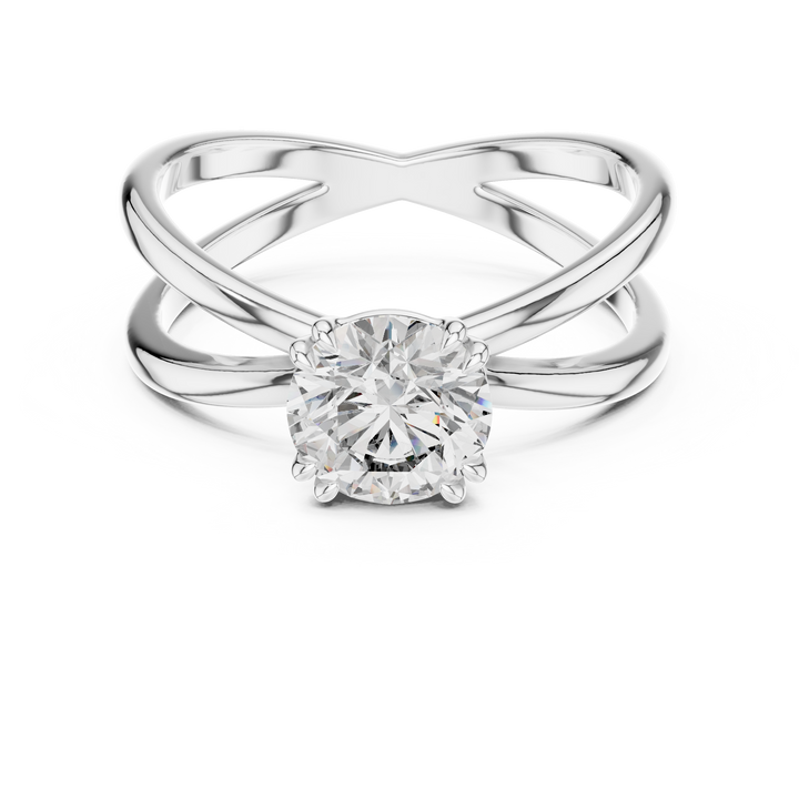 Classic Solitaire Diamond Ring with Modern Twist Design