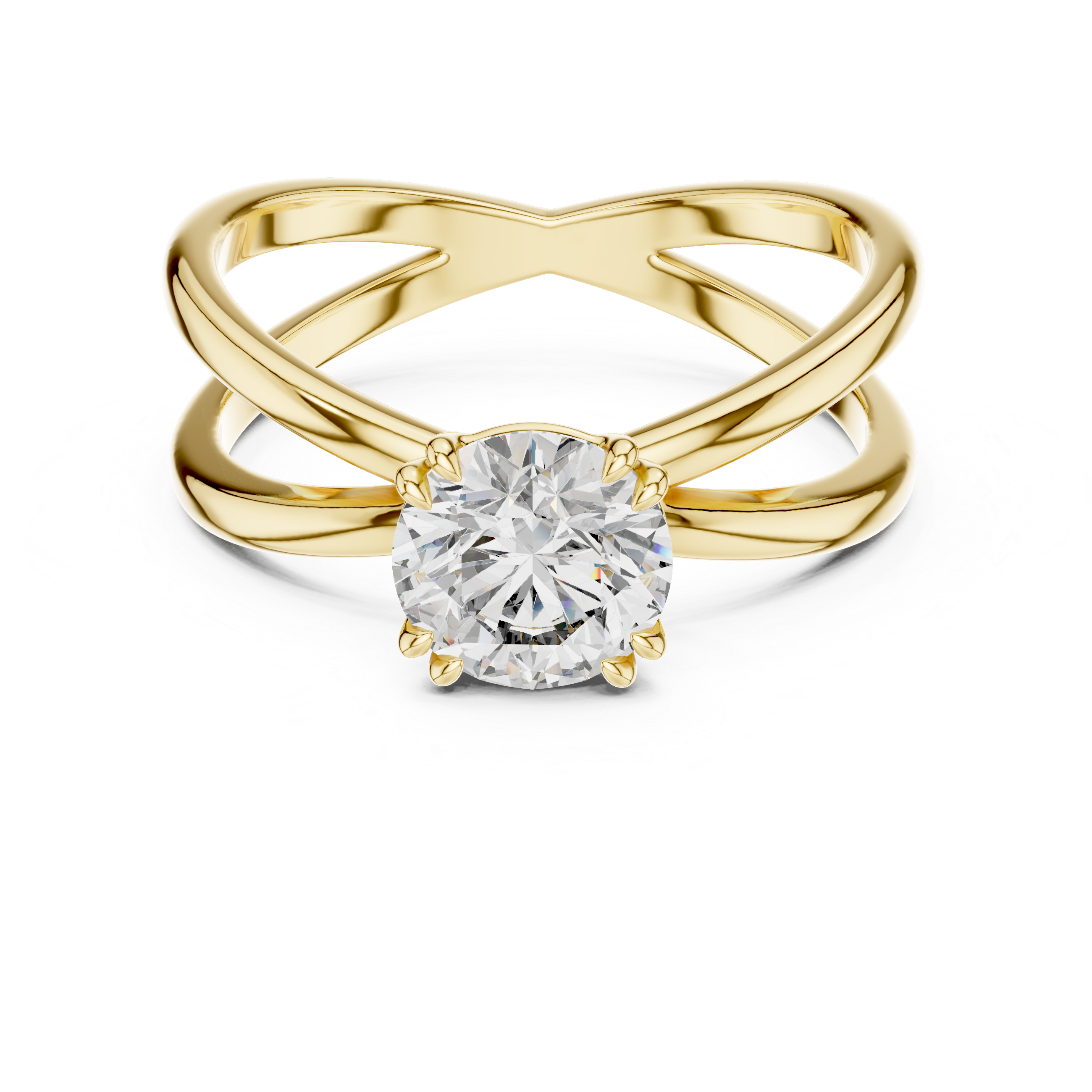 Classic Solitaire Diamond Ring with Modern Twist Design