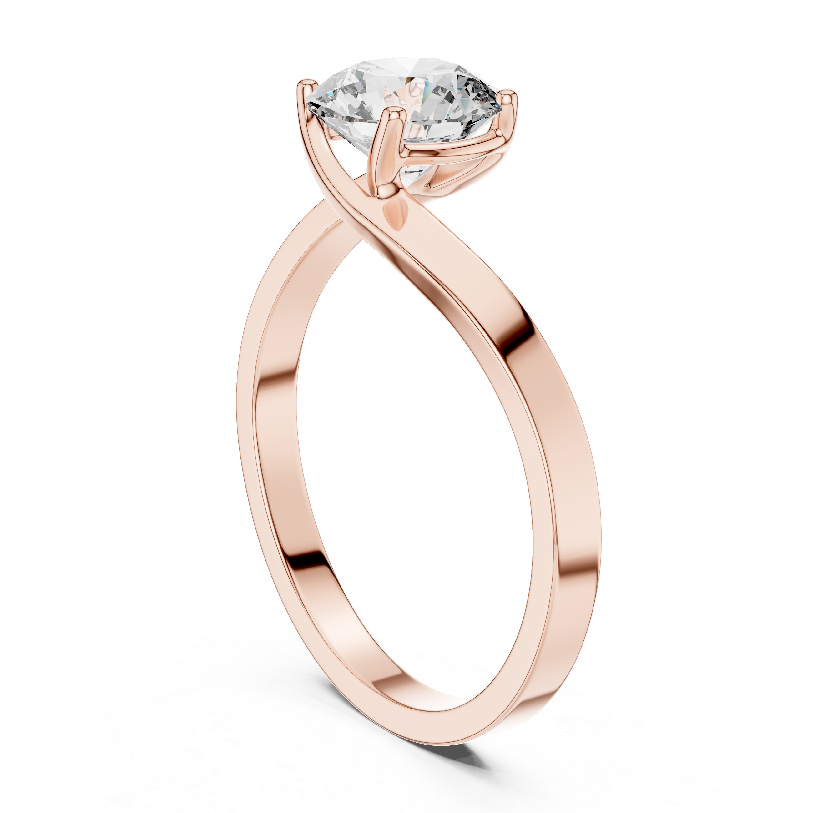 Designer White Gold Ring with Sparkling Solitaire Diamond