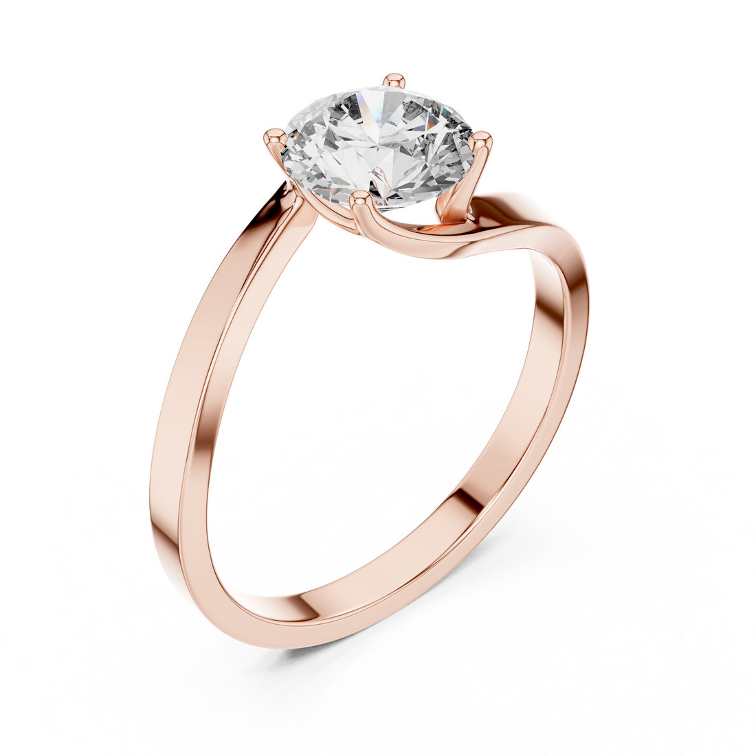 Designer White Gold Ring with Sparkling Solitaire Diamond