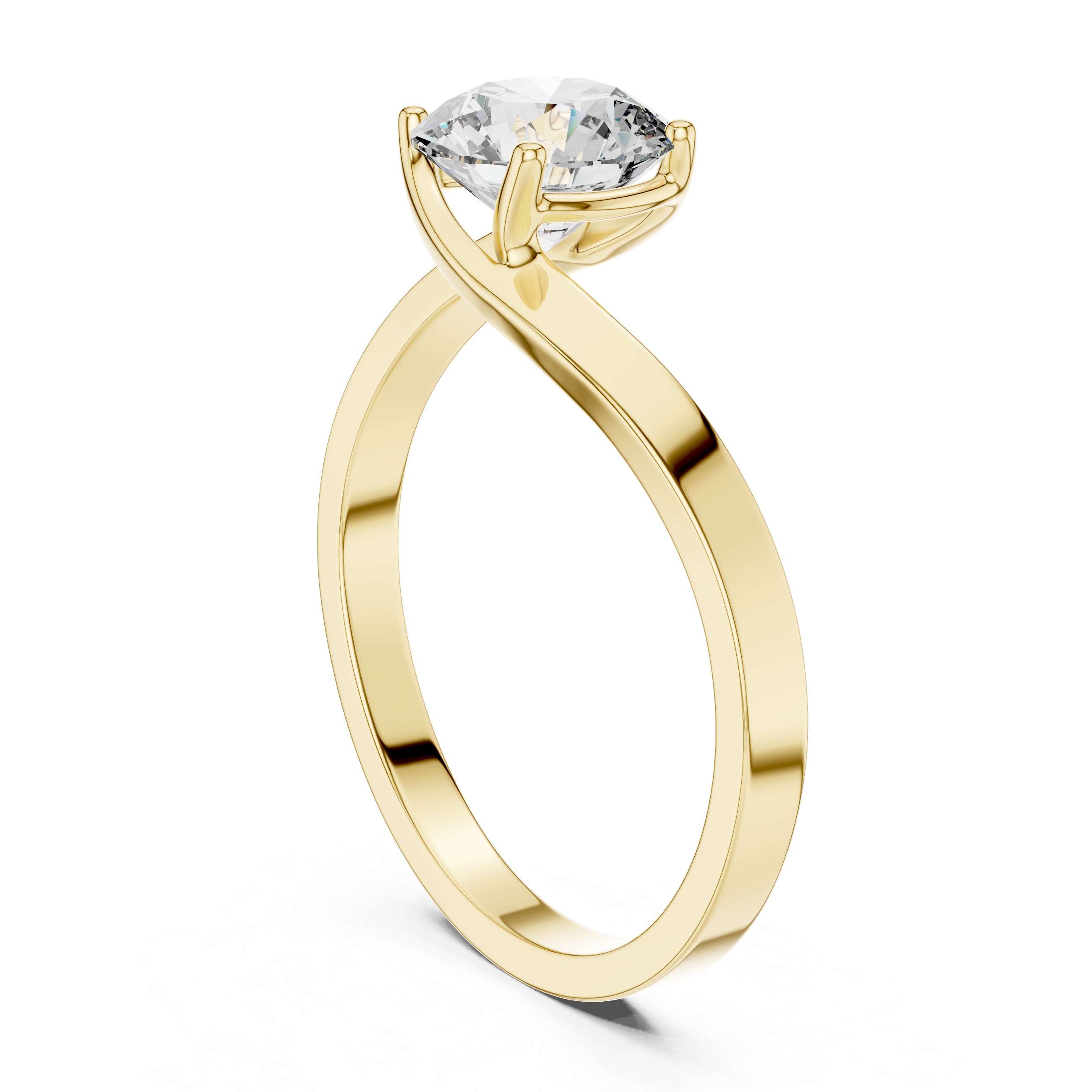 Designer White Gold Ring with Sparkling Solitaire Diamond