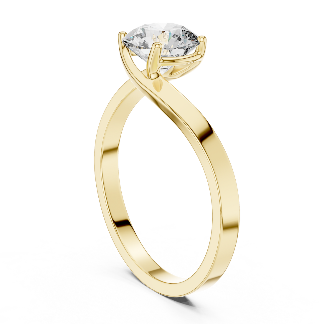 Designer White Gold Ring with Sparkling Solitaire Diamond