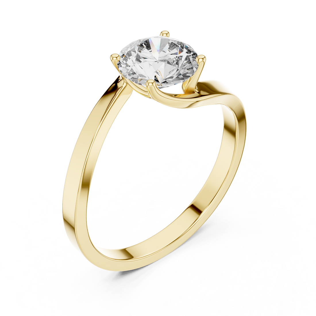 Designer White Gold Ring with Sparkling Solitaire Diamond
