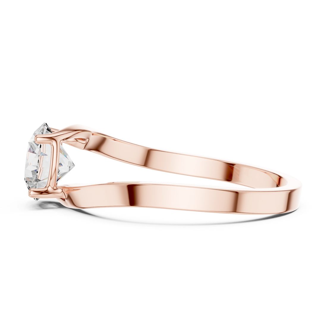 Designer White Gold Ring with Sparkling Solitaire Diamond