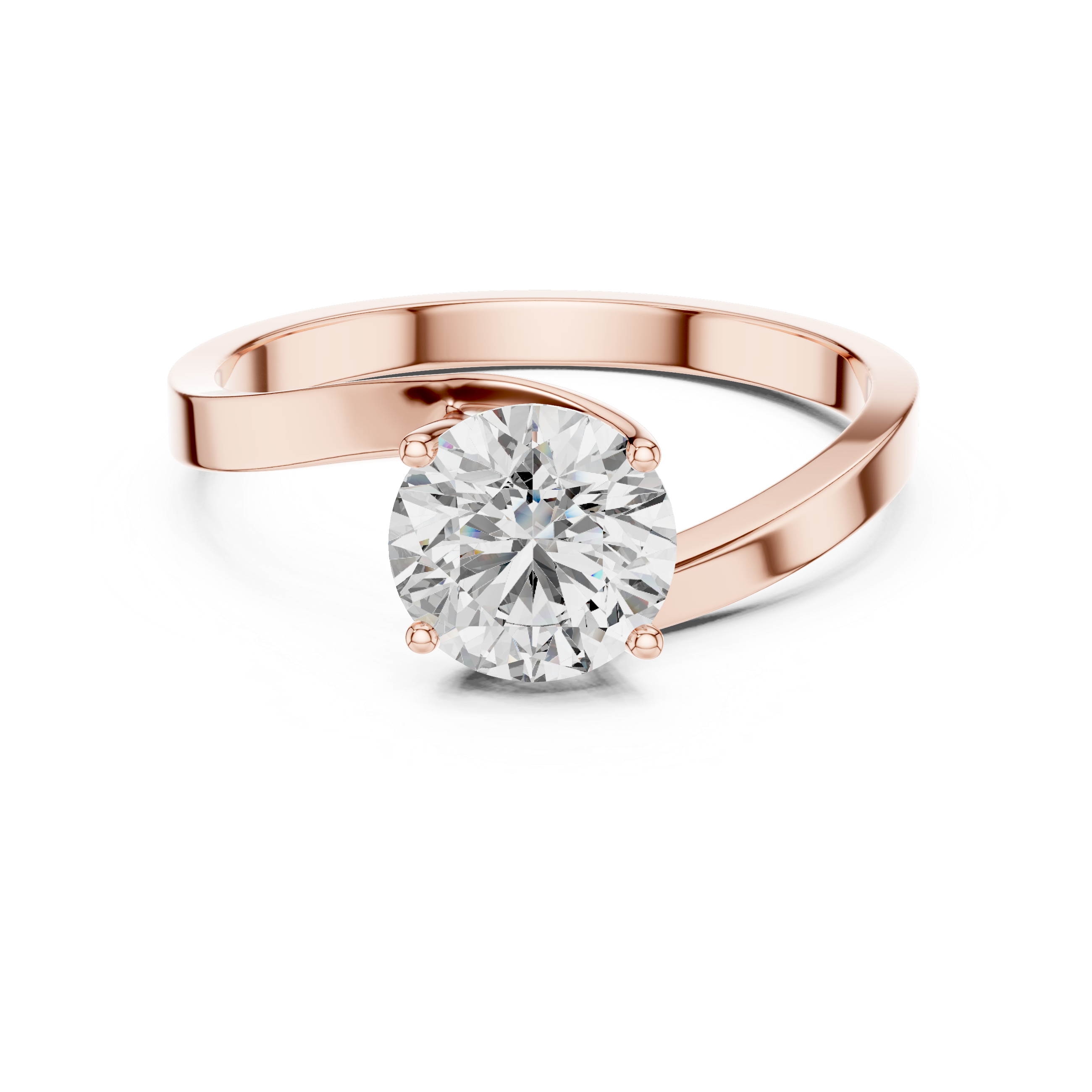 Designer White Gold Ring with Sparkling Solitaire Diamond