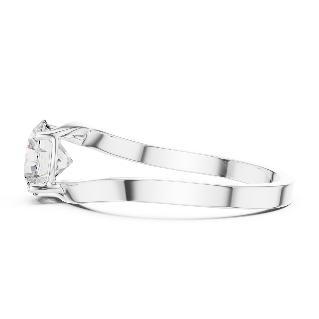 Designer White Gold Ring with Sparkling Solitaire Diamond
