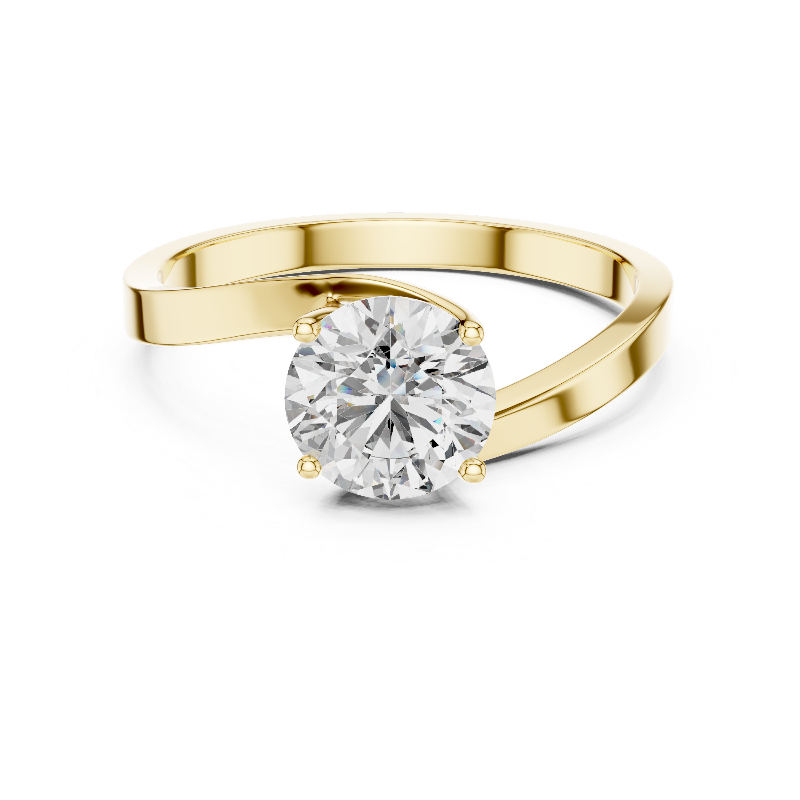 Designer White Gold Ring with Sparkling Solitaire Diamond