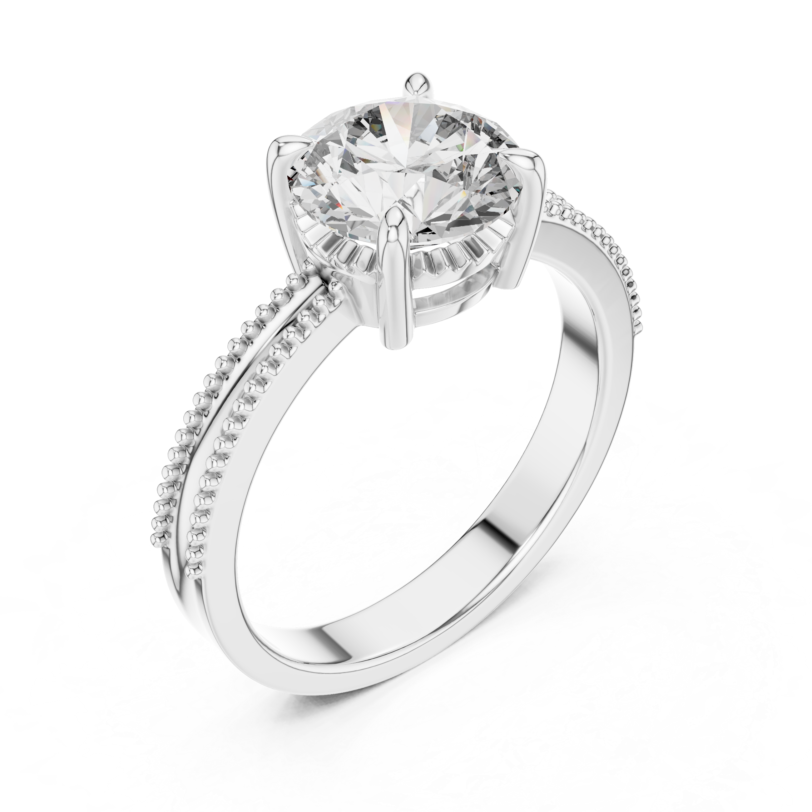 Elegant Solitaire 2 Ct Round Diamond Ring - Perfect Engagement Gift