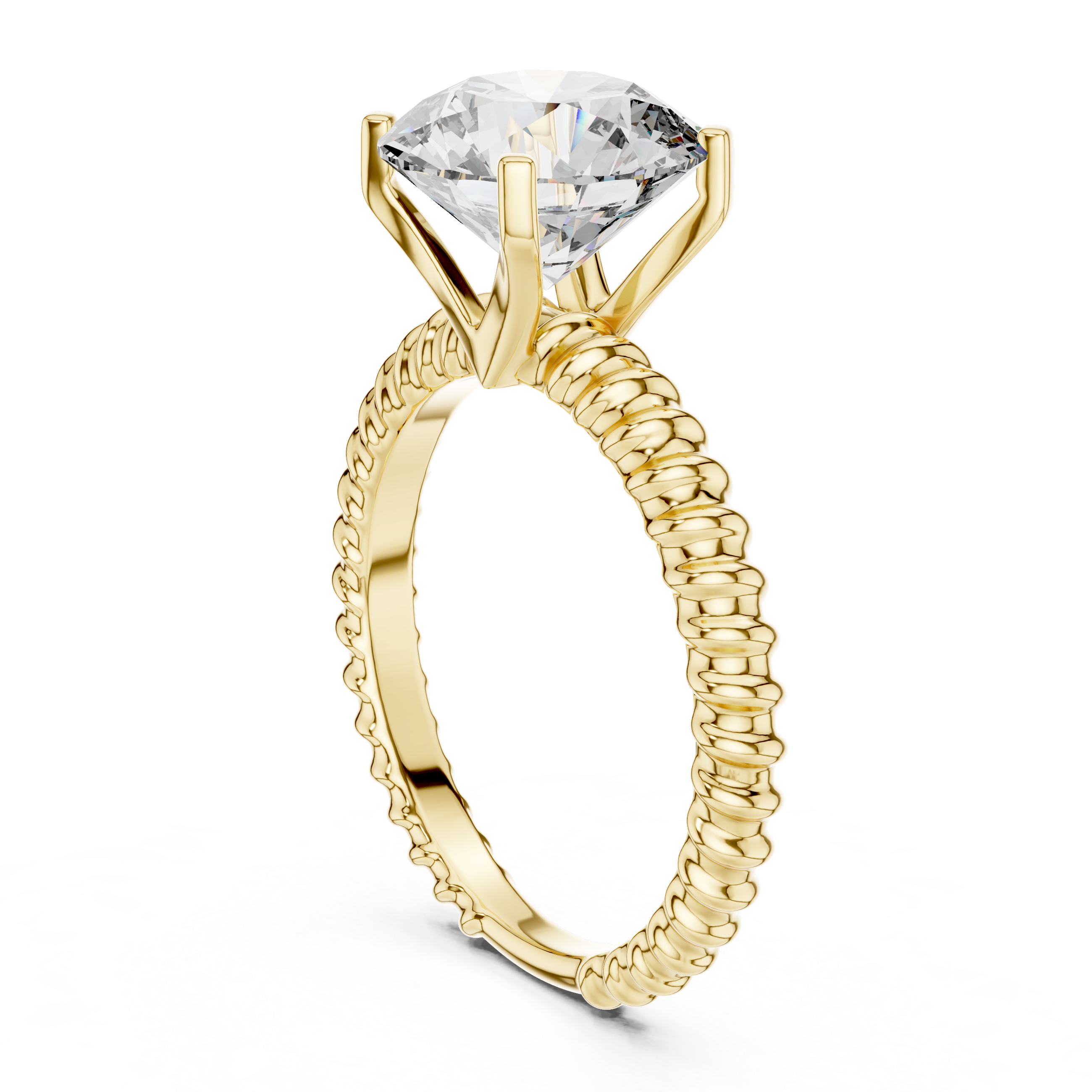 Stylish Textured Band 2.8 Ct Round Diamond Ring for Women