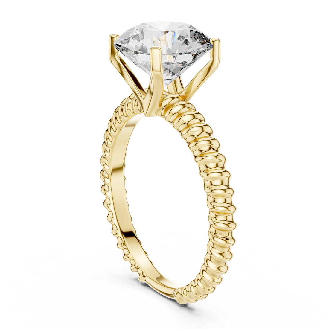 Stylish Textured Band 2.8 Ct Round Diamond Ring for Women