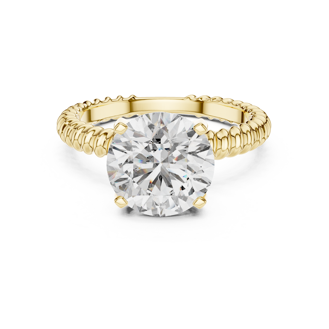 Stylish Textured Band 2.8 Ct Round Diamond Ring for Women
