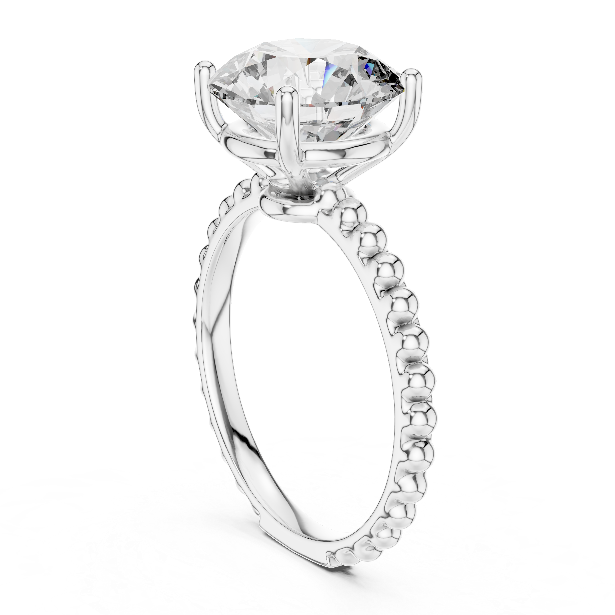 Minimalist Round Diamond Solitaire Ring