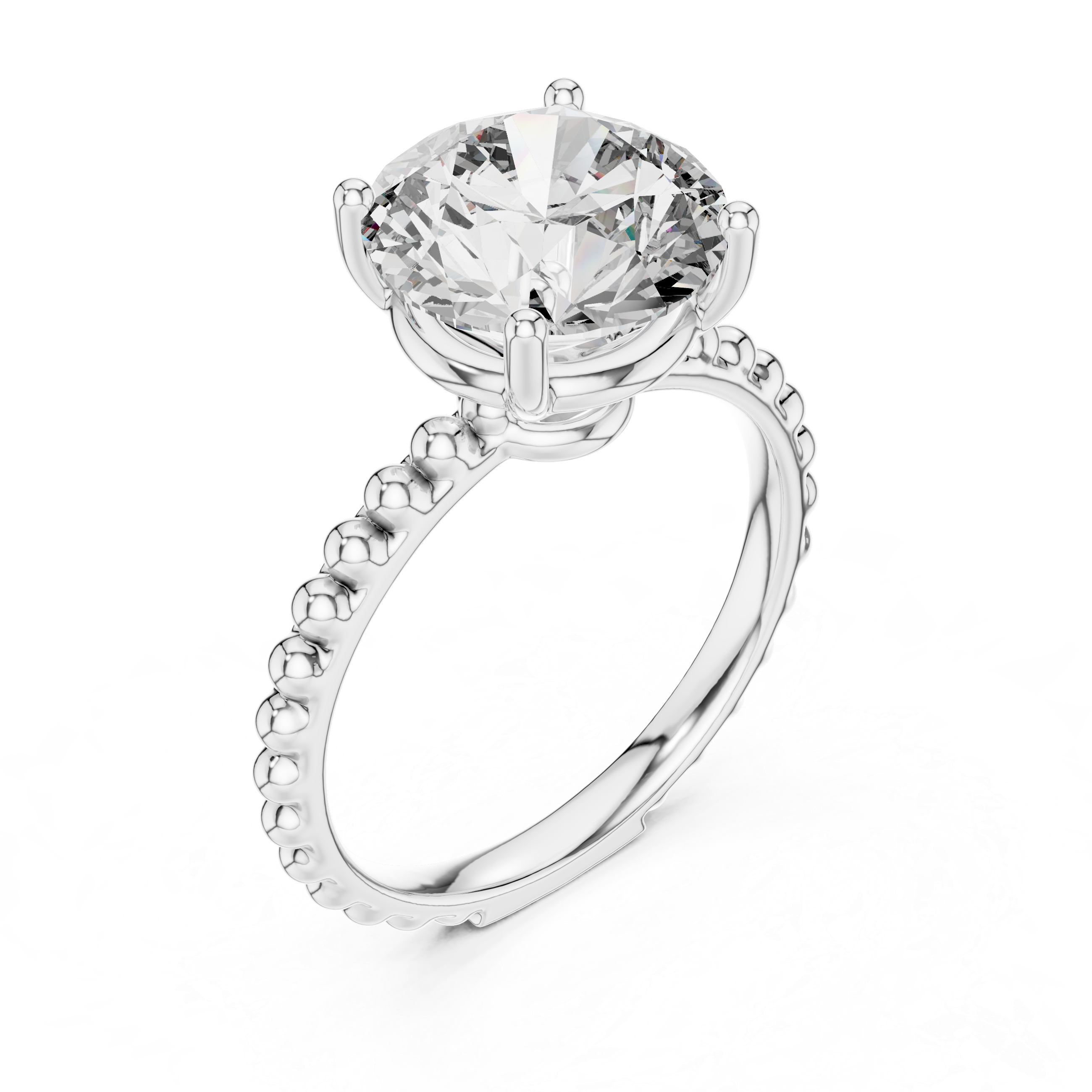 Minimalist Round Diamond Solitaire Ring