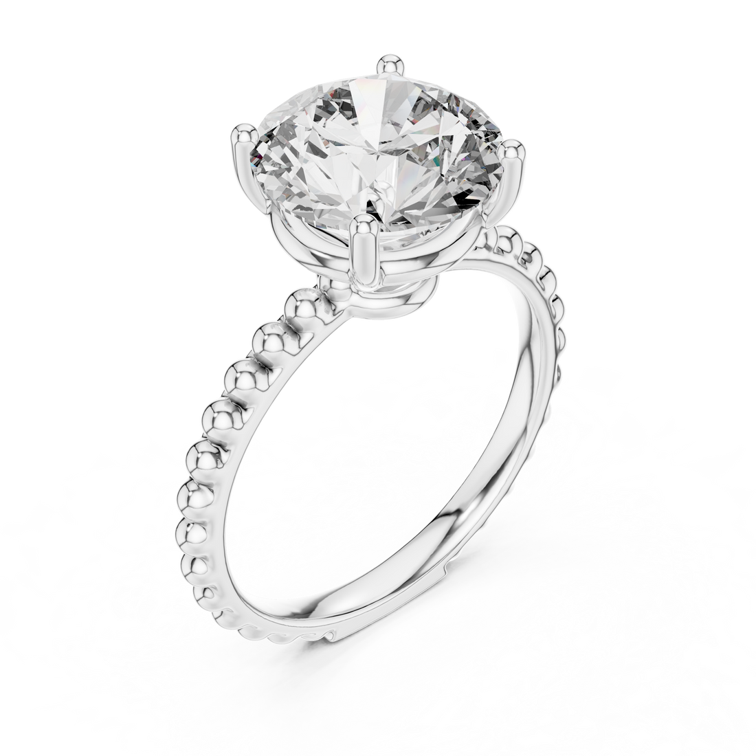 Minimalist Round Diamond Solitaire Ring