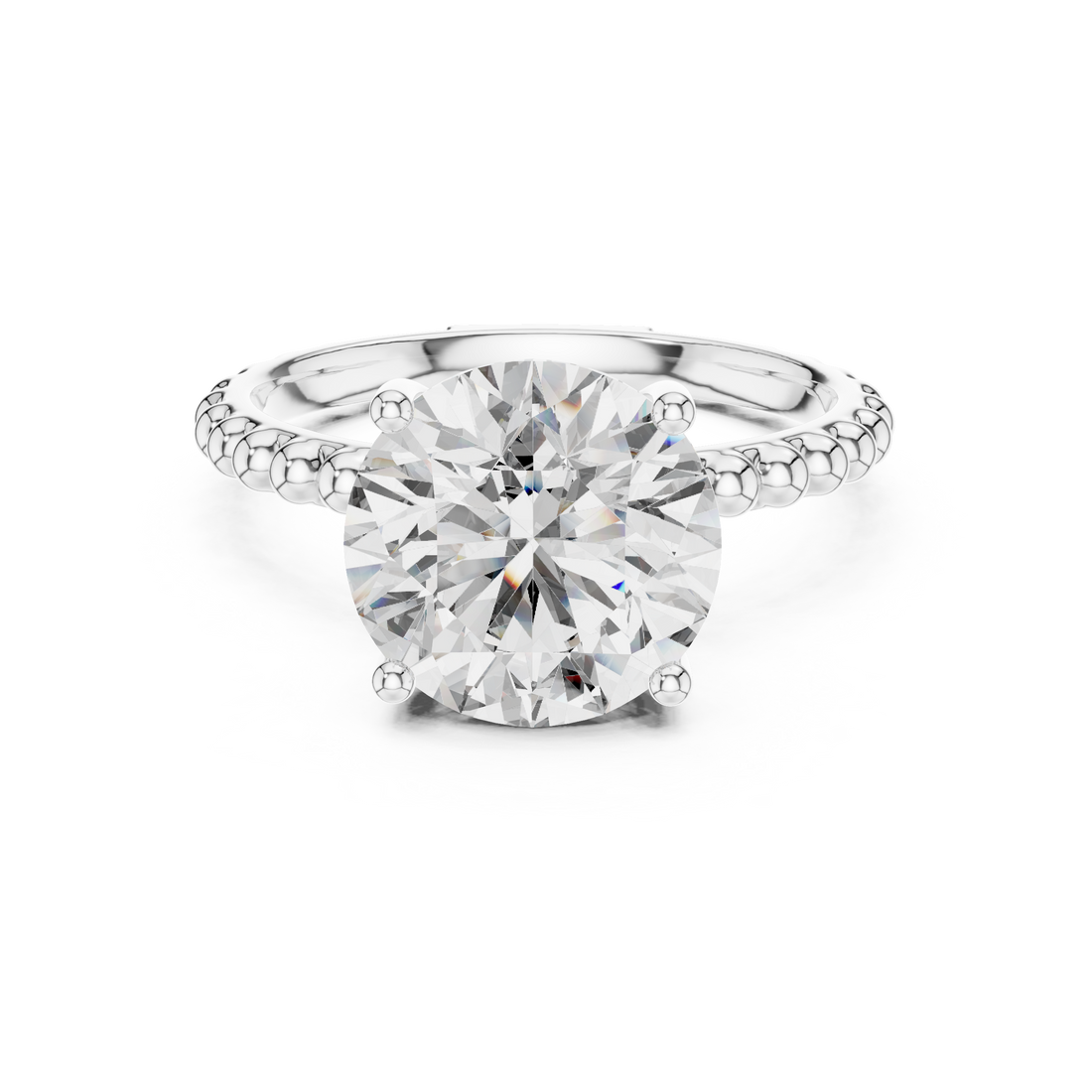 Minimalist Round Diamond Solitaire Ring
