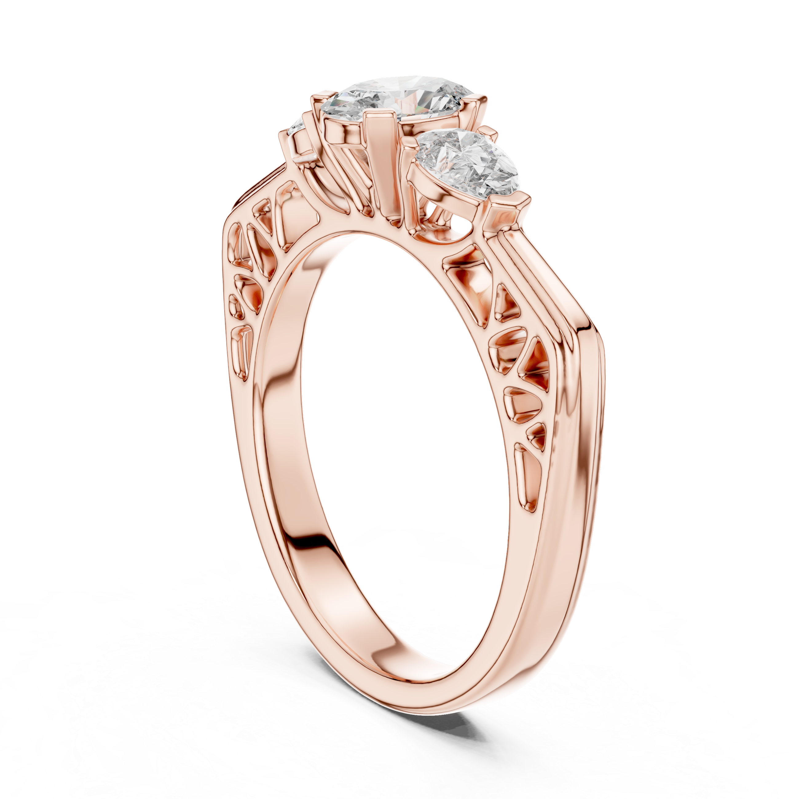 Vintage Style Oval Center Diamond Ring