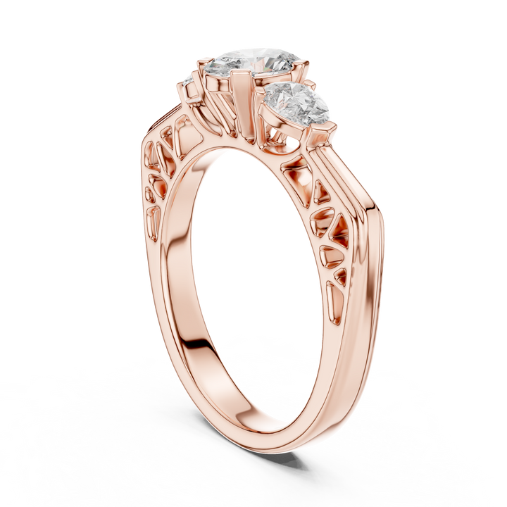 Vintage Style Oval Center Diamond Ring